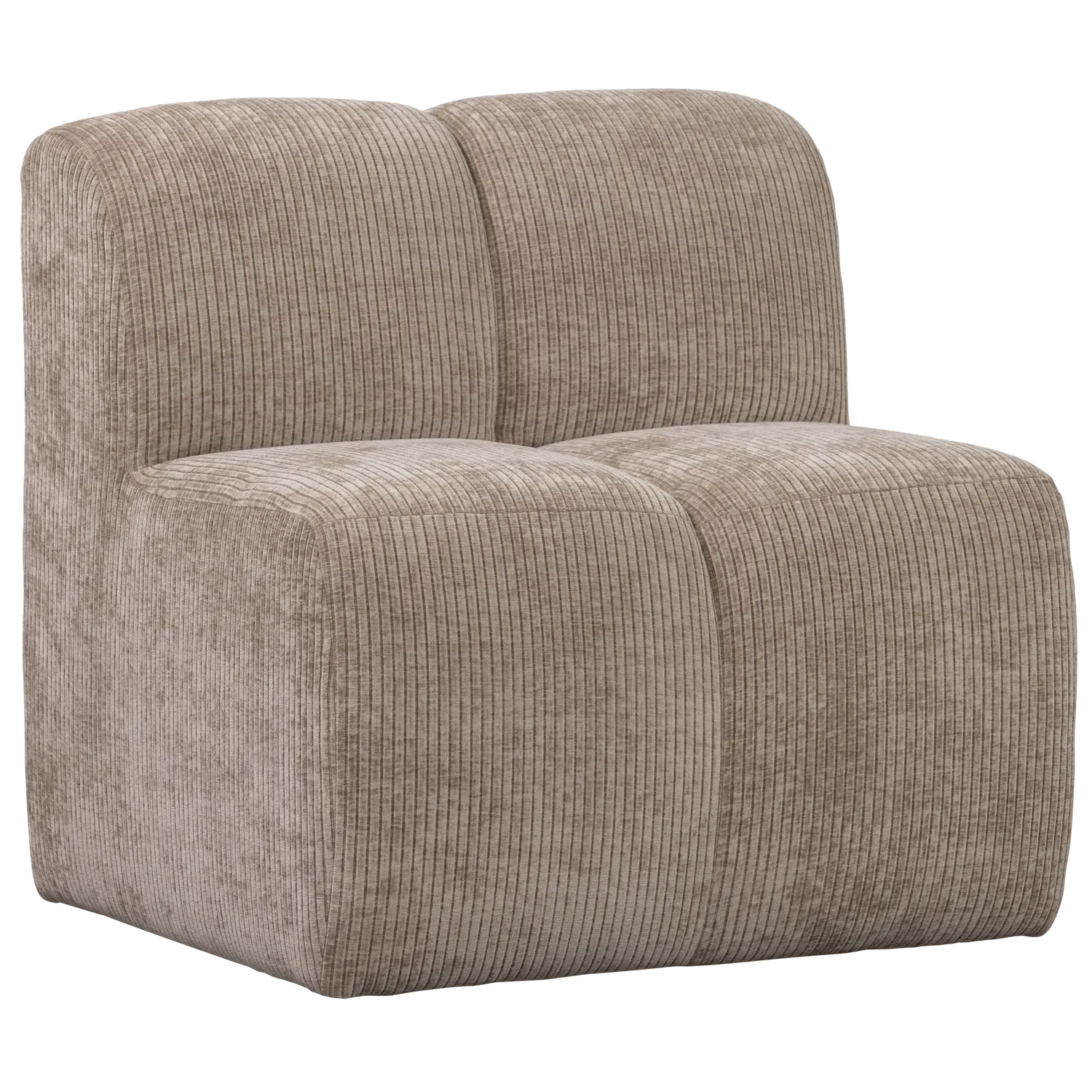Woood Mojo Eetbank 84 Cm Met Rugleuning Ribstof Donkerzand - KwaliteitWonen.nl