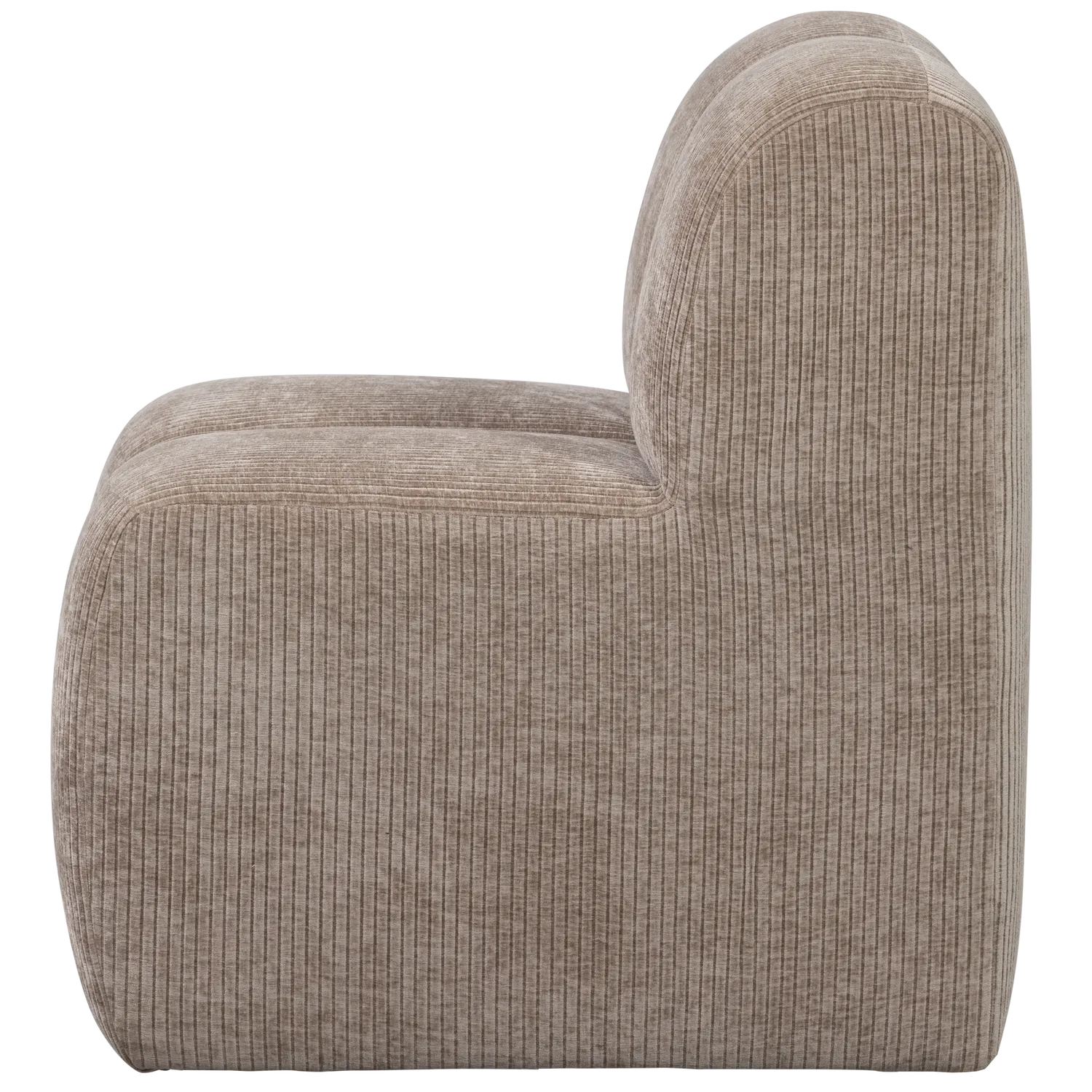 Woood Mojo Eetbank 84 Cm Met Rugleuning Ribstof Donkerzand - KwaliteitWonen.nl