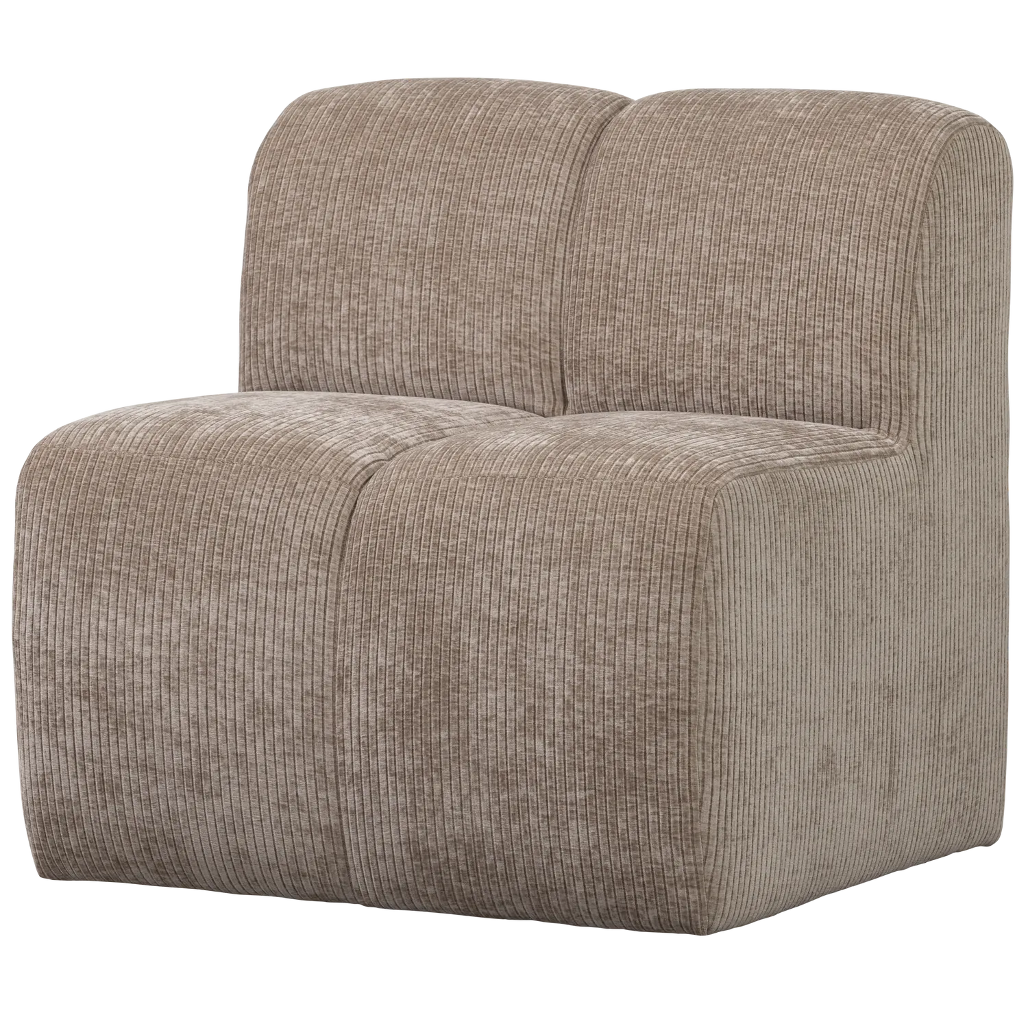 Woood Mojo Eetbank 84 Cm Met Rugleuning Ribstof Donkerzand - KwaliteitWonen.nl