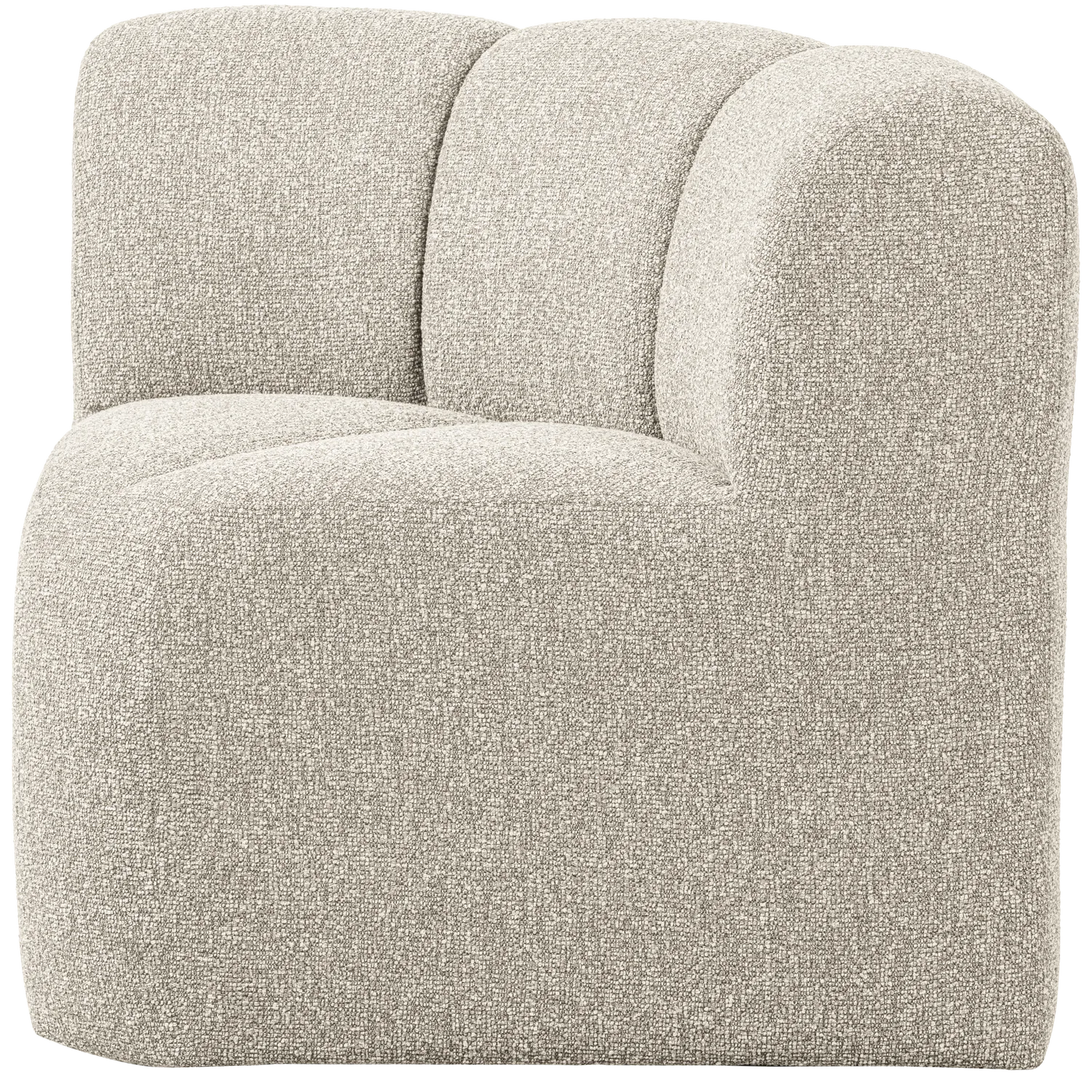 Woood Mojo Eetbank Hoek Met Rugleuning Boucle Beige Melange - KwaliteitWonen.nl
