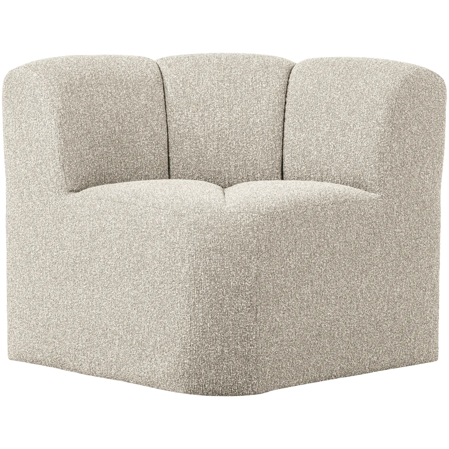 Woood Mojo Eetbank Hoek Met Rugleuning Boucle Beige Melange - KwaliteitWonen.nl