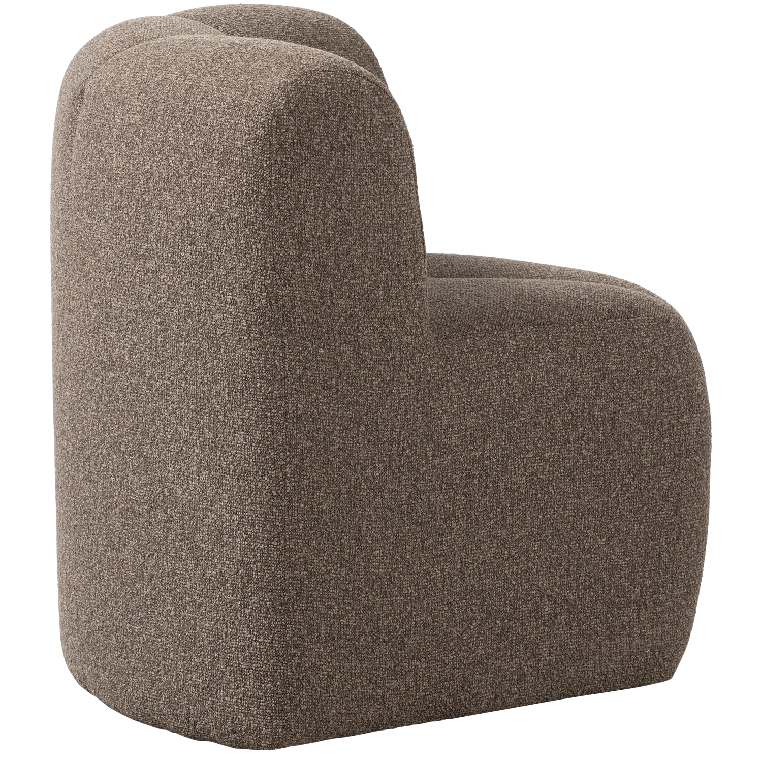 Woood Mojo Eetbank Hoek Met Rugleuning Boucle Bruin Melange - KwaliteitWonen.nl
