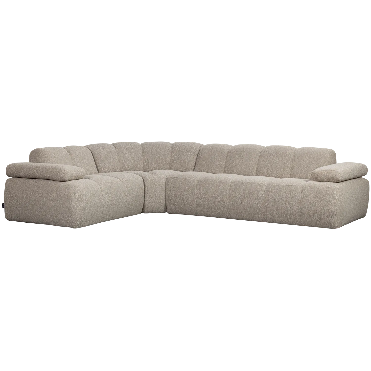 Woood Mojo Hoekbank Links Boucle Beige Melange - KwaliteitWonen.nl