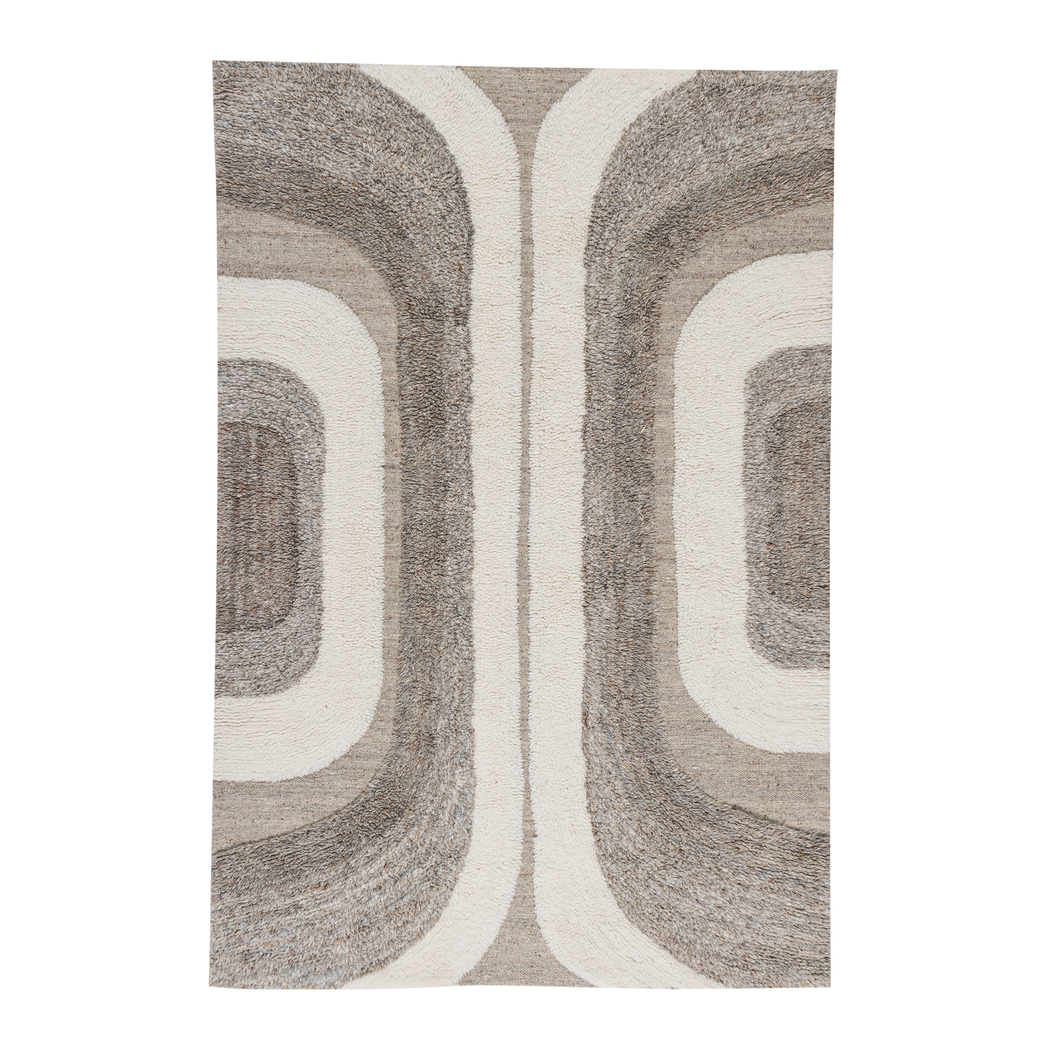 Woood Moro Vloerkleed Wol/Katoen Grijswit 170x240cm-Kwaliteitwonen.nl