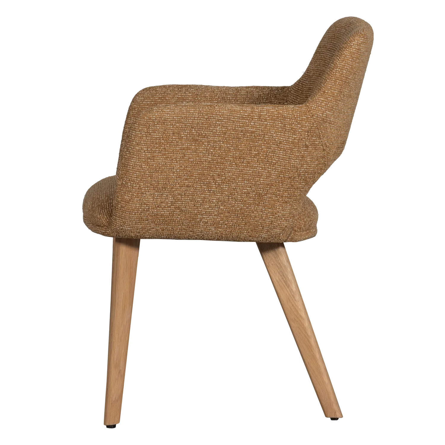 Woood Murat Eetkamerstoel Geel Met Houten Poot Naturel - KwaliteitWonen.nl