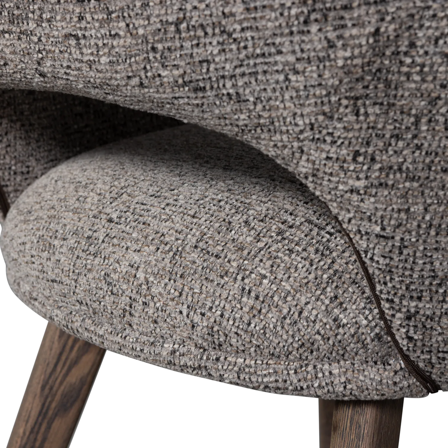 Woood Murat Eetkamerstoel Taupe Met Houten Poot Bruin - KwaliteitWonen.nl