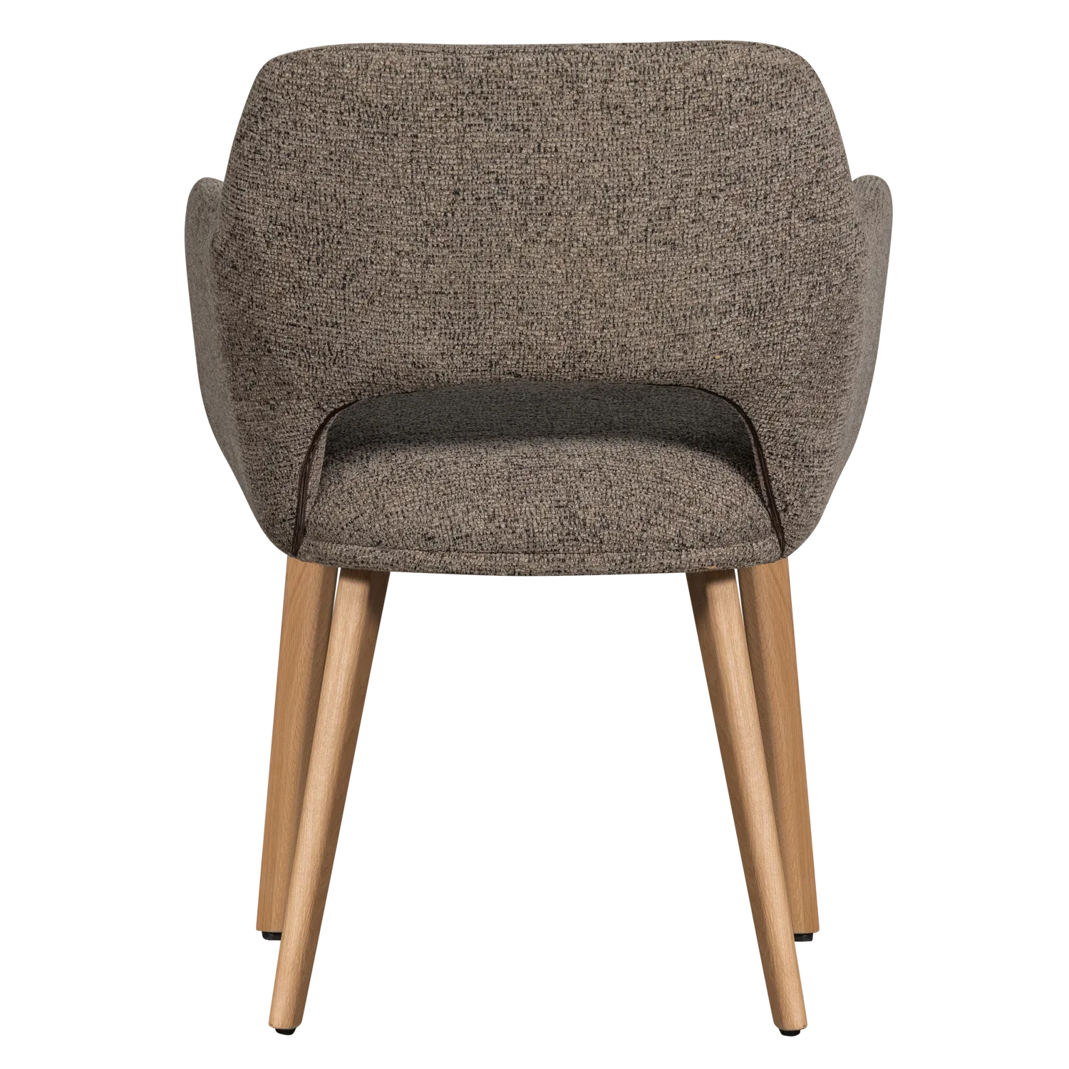 Woood Murat Eetkamerstoel Taupe Met Houten Poot Naturel - KwaliteitWonen.nl