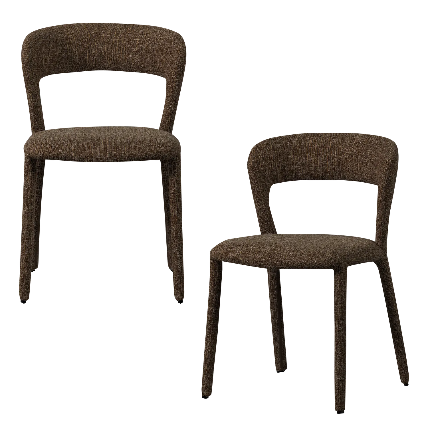Woood Noble Eetkamerstoel Donkerbruin Melange - KwaliteitWonen.nl