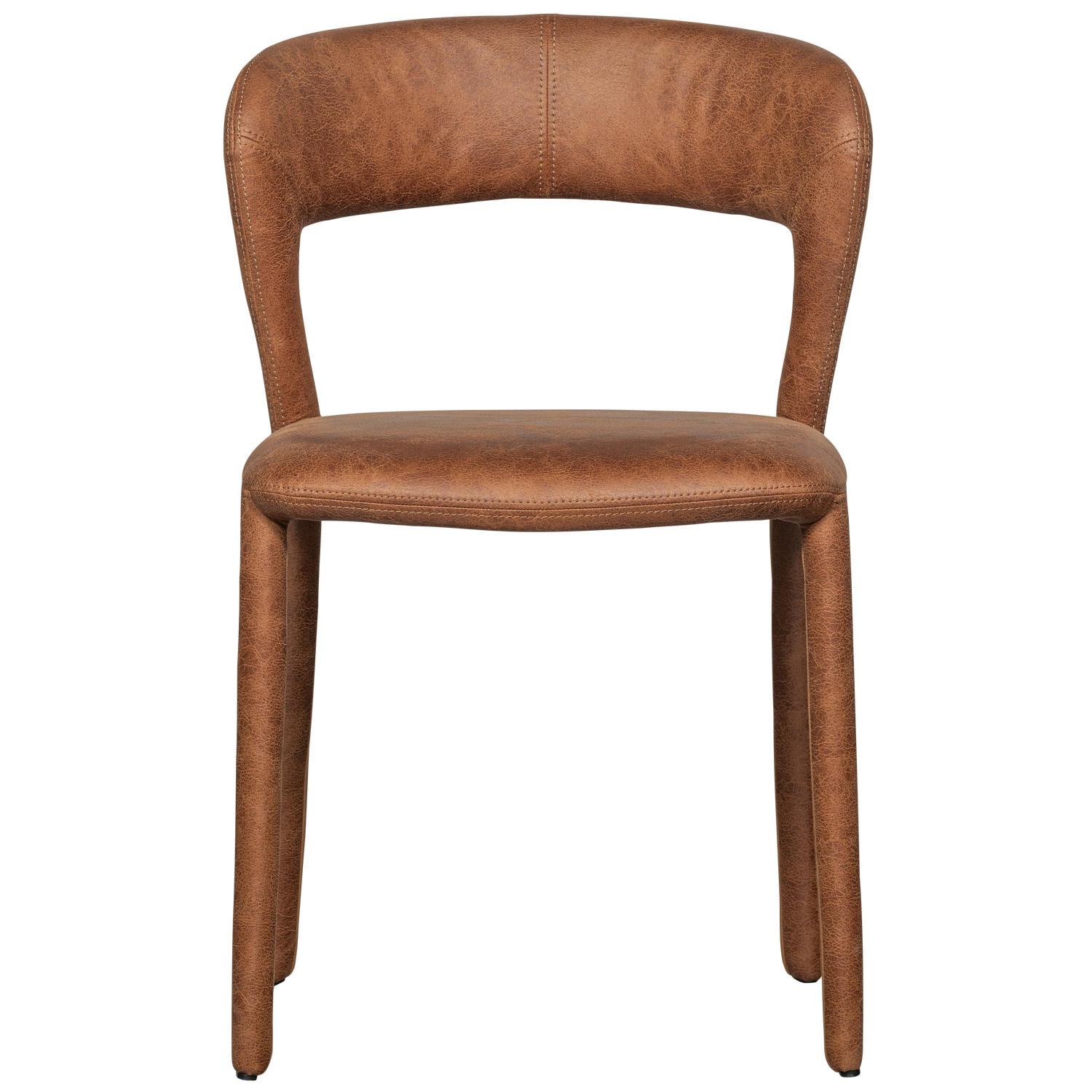 Woood Noble Eetkamerstoel Leerlook Cognac-Kwaliteitwonen.nl