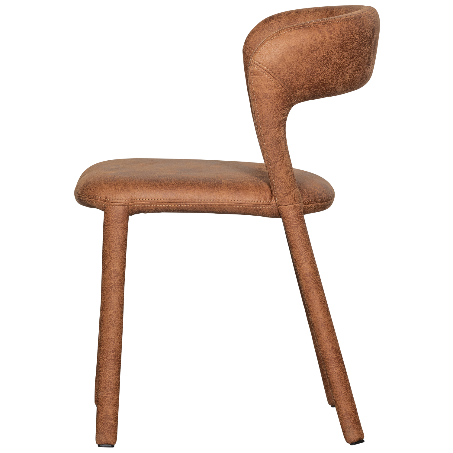 Woood Noble Eetkamerstoel Leerlook Cognac-Kwaliteitwonen.nl