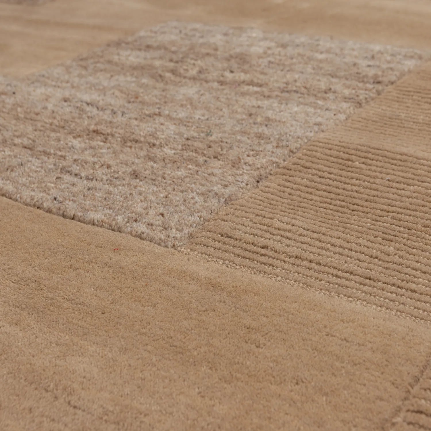 Woood Noven Handgeweven Vloerkleed Wol/Katoen Zand 170x240cm - KwaliteitWonen.nl
