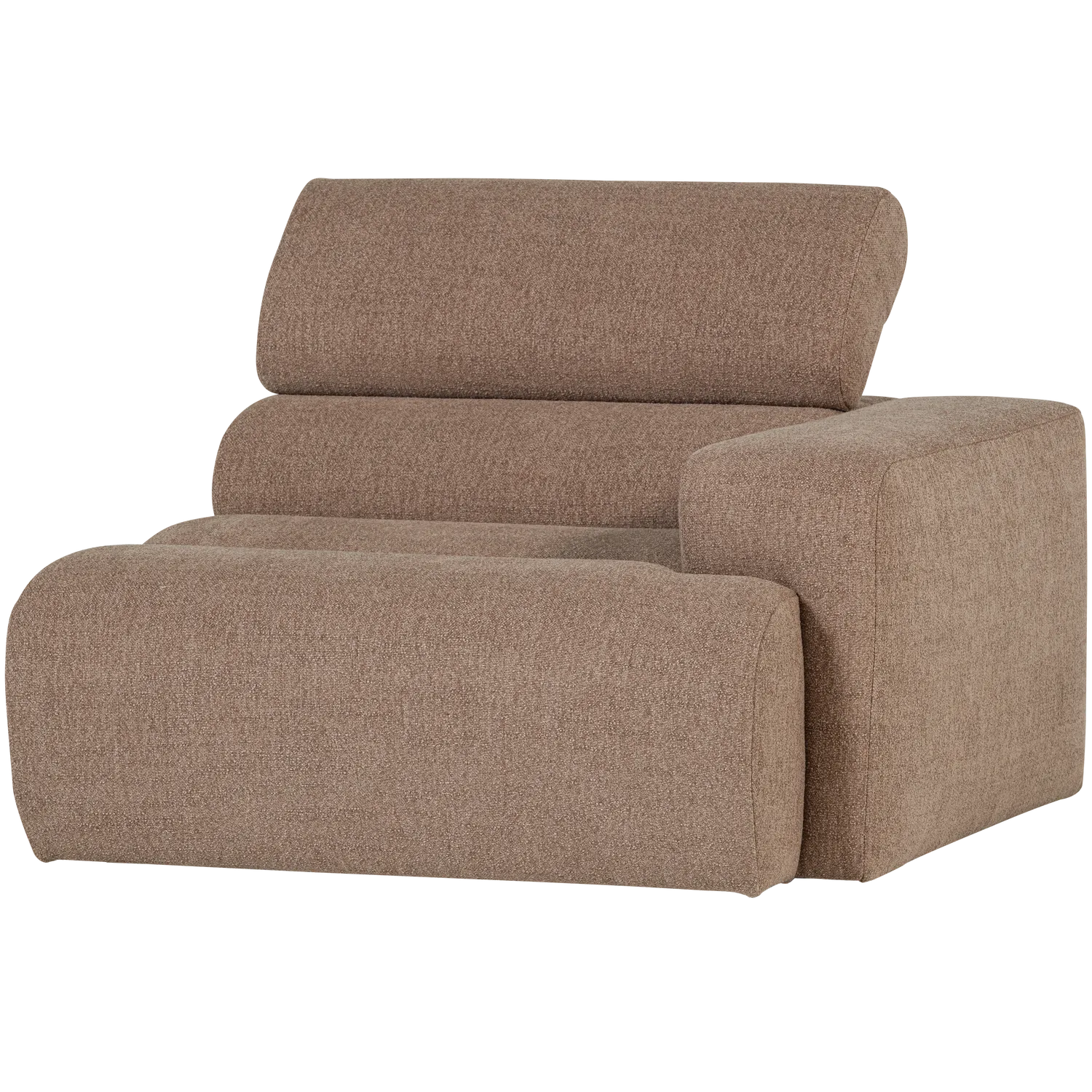 Woood Novi 1 Zits Element Arm Rechts Boucle Taupe - KwaliteitWonen.nl