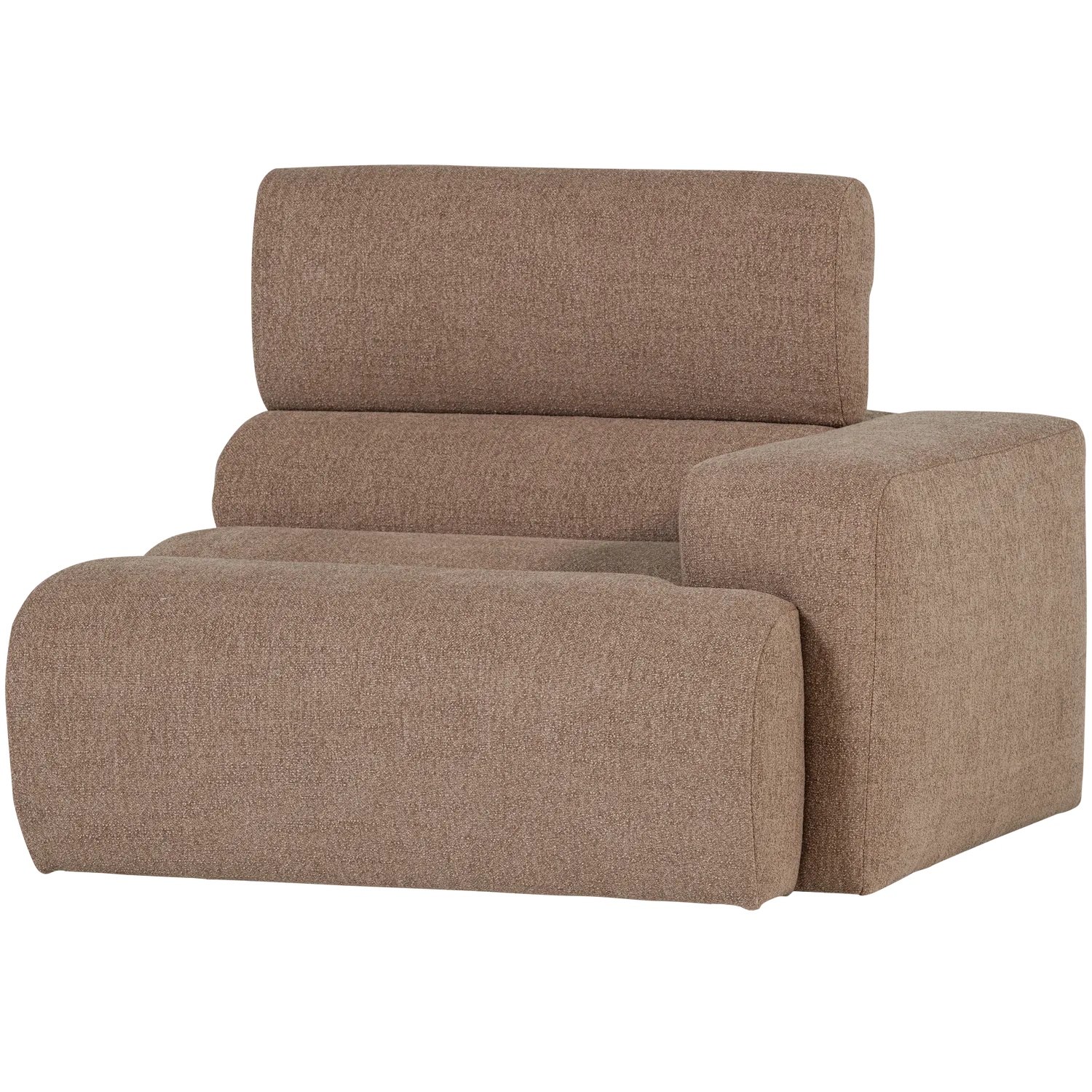 Woood Novi 1 Zits Element Arm Rechts Boucle Taupe - KwaliteitWonen.nl