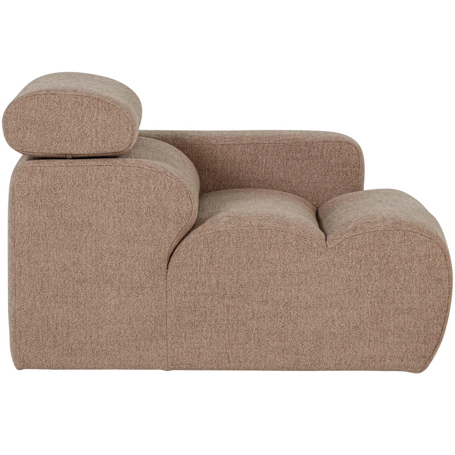 Woood Novi 1 Zits Element Arm Rechts Boucle Taupe - KwaliteitWonen.nl