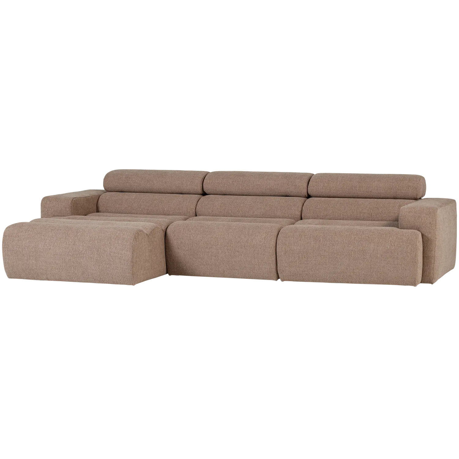 Woood Novi Chaise Longue Bank Links Boucle Taupe - KwaliteitWonen.nl