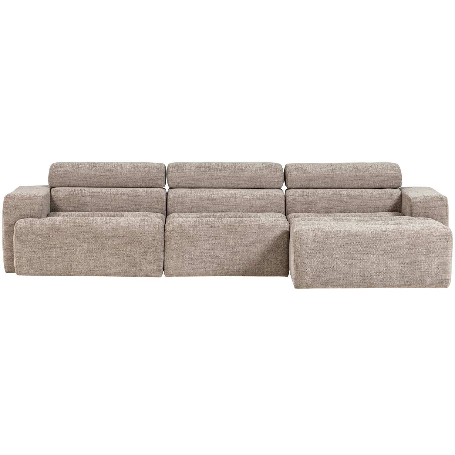 Woood Novi Chaise Longue Bank Rechts Naturel Melange - KwaliteitWonen.nl