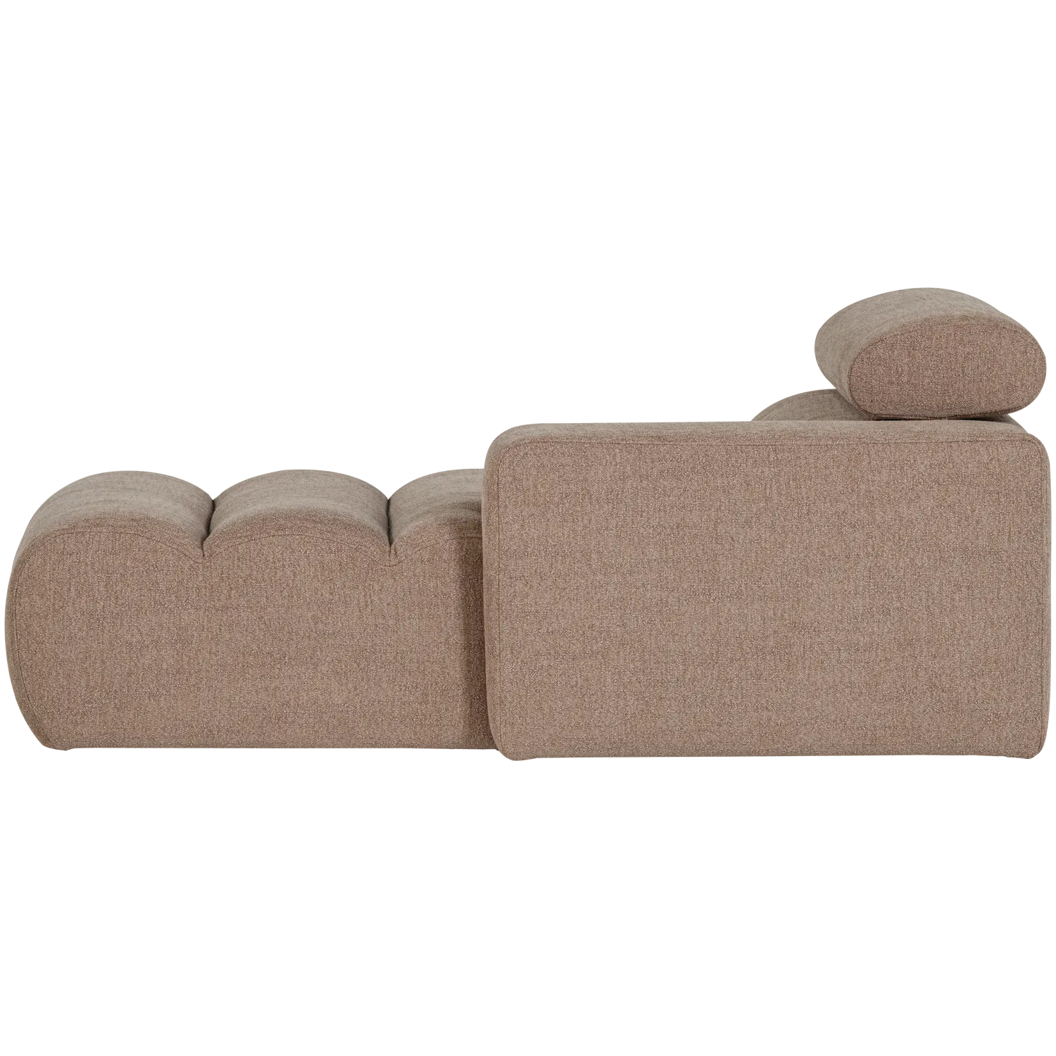 Woood Novi Chaise Longue Element Arm Rechts Boucle Taupe - KwaliteitWonen.nl