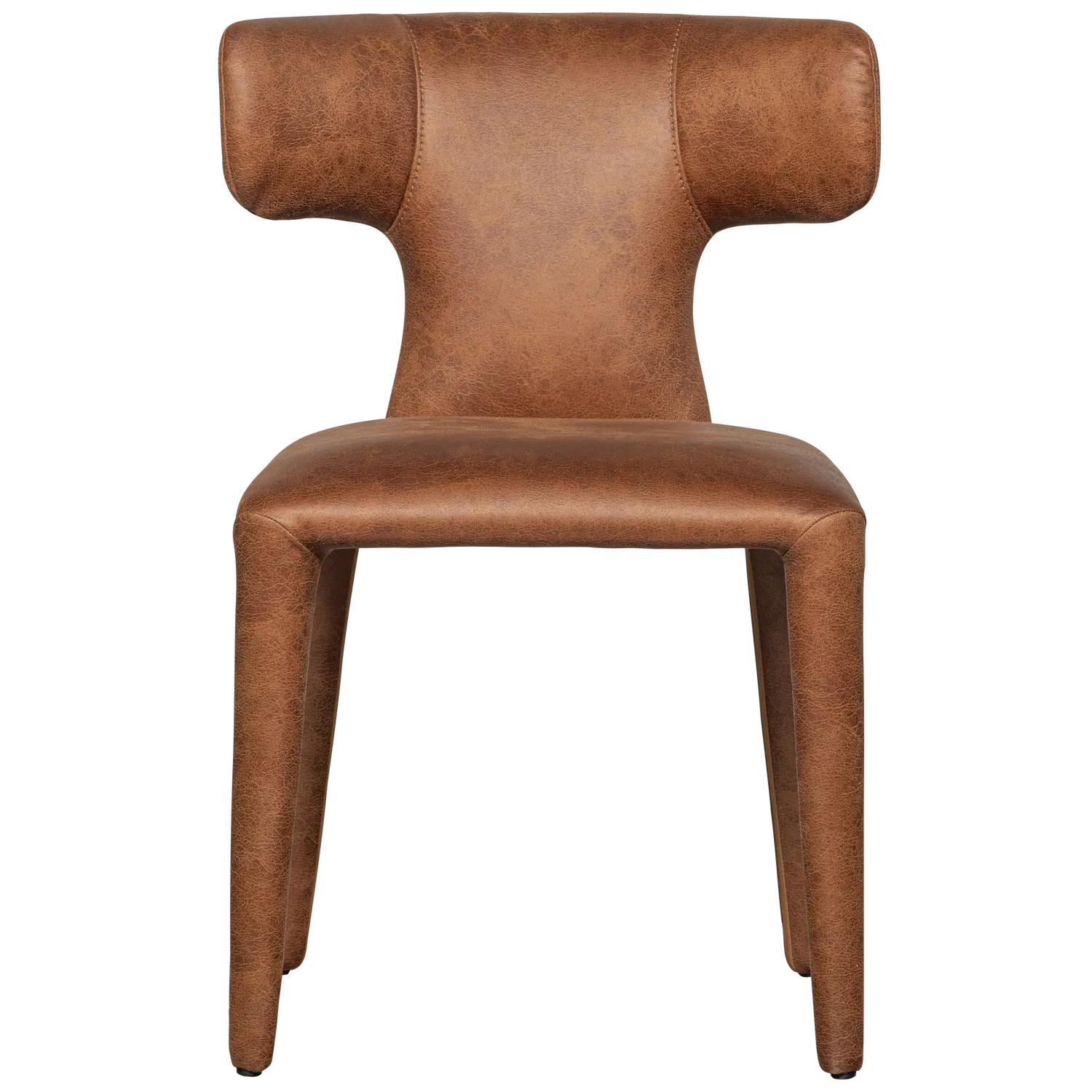 Woood Permit Eetkamerstoel Leerlook Cognac - KwaliteitWonen.nl