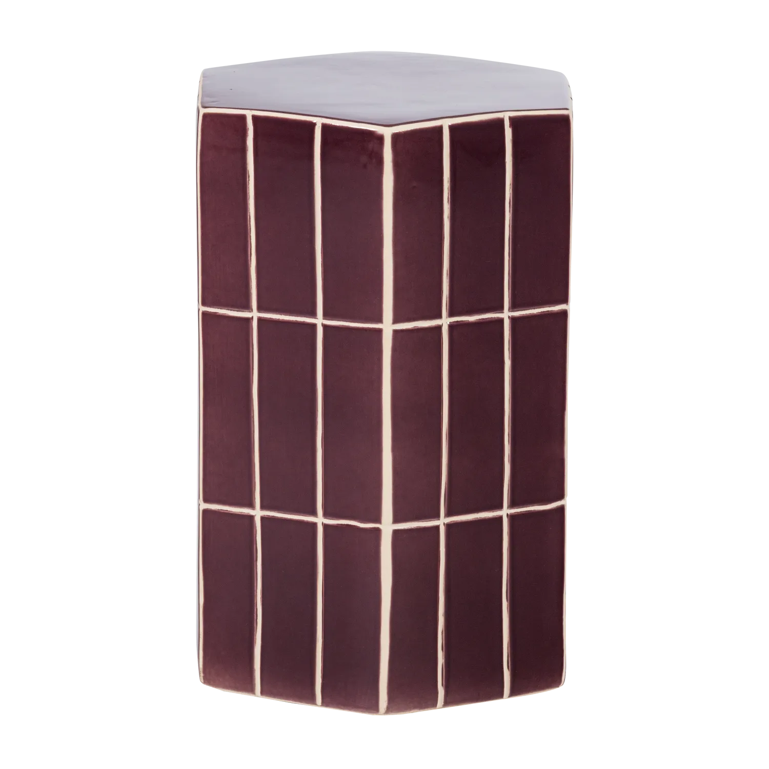 Woood Plu Decoratieve Bijzettafel Keramiek Paars 42x30x26cm - KwaliteitWonen.nl