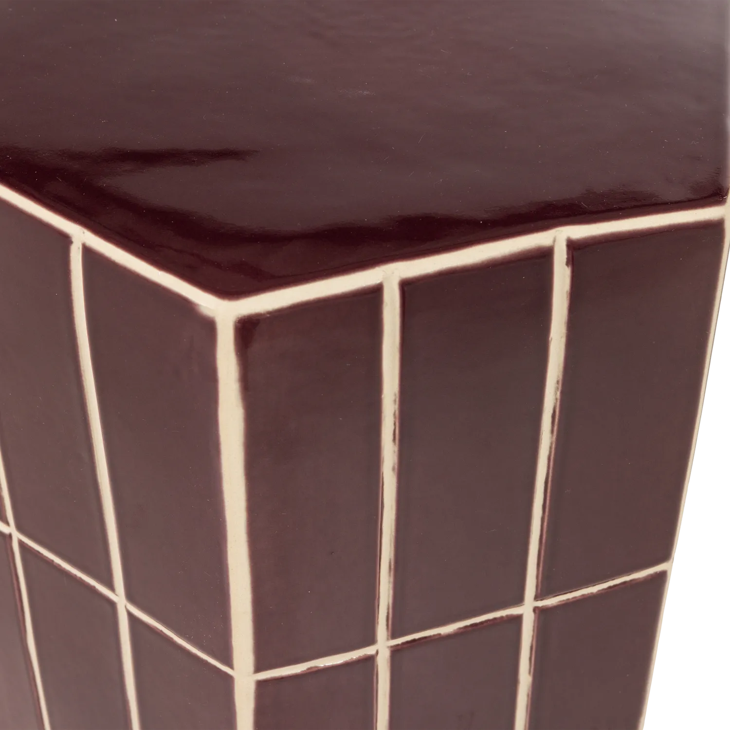Woood Plu Decoratieve Bijzettafel Keramiek Paars 42x30x26cm - KwaliteitWonen.nl