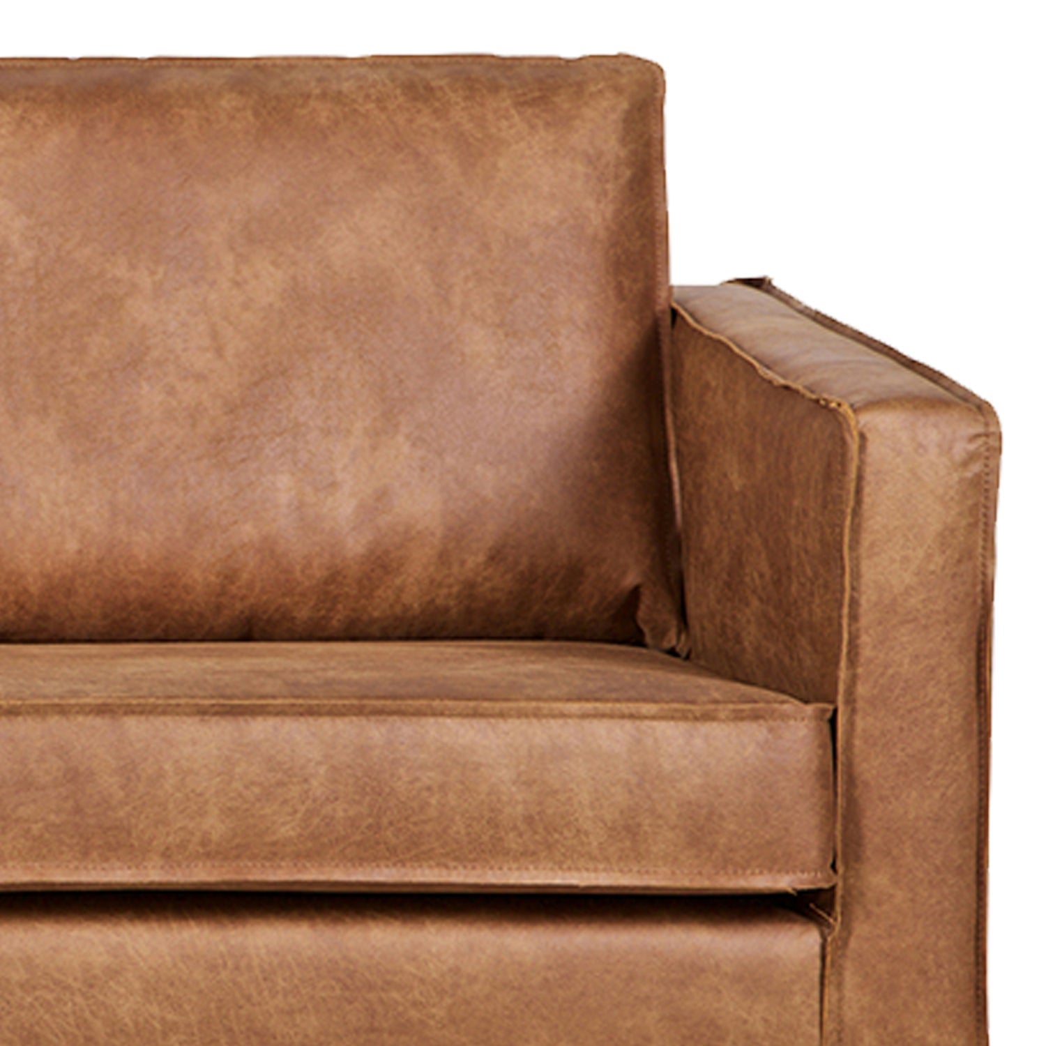 Woood Rodeo 2,5 Zits Bank Ecoleer Cognac - KwaliteitWonen.nl