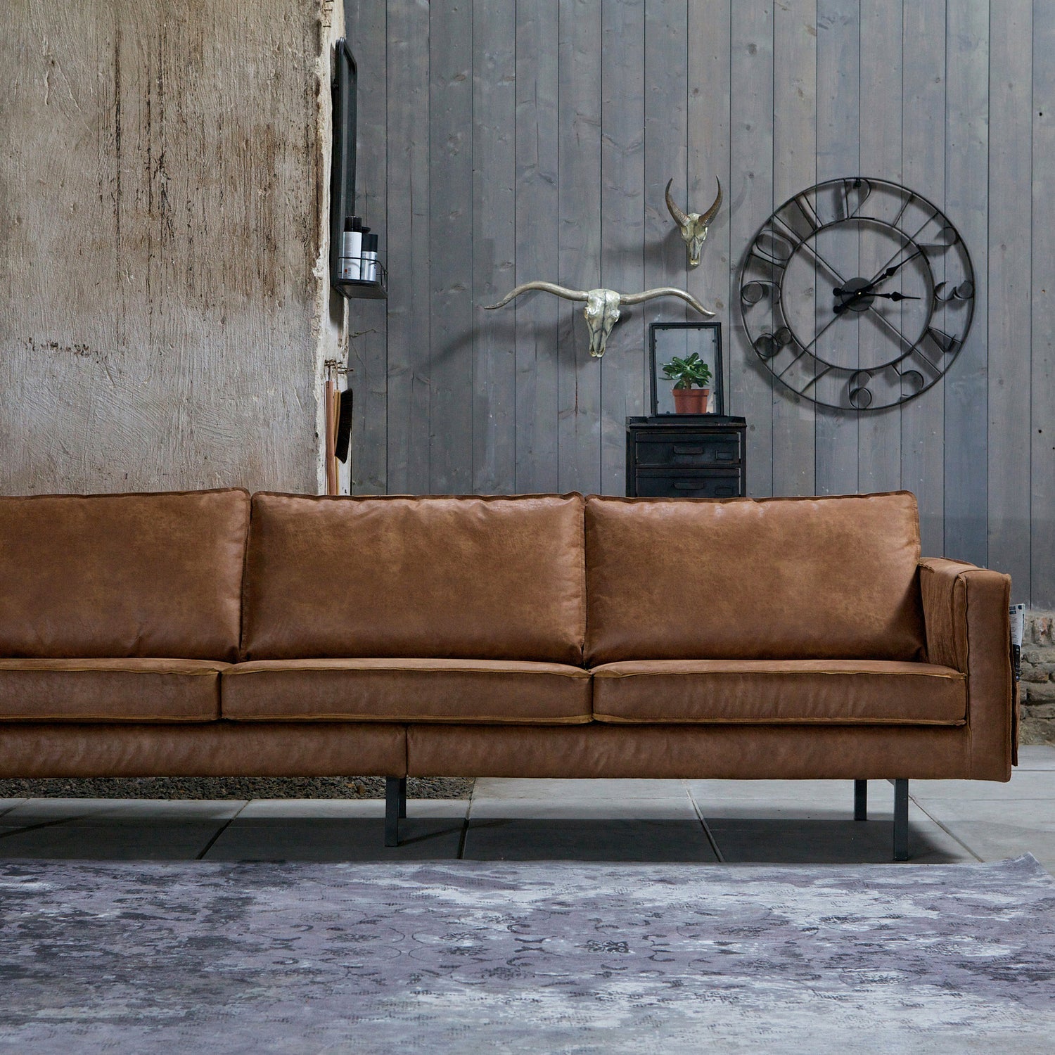 Woood Rodeo 3 Zits Bank Ecoleer Cognac - KwaliteitWonen.nl