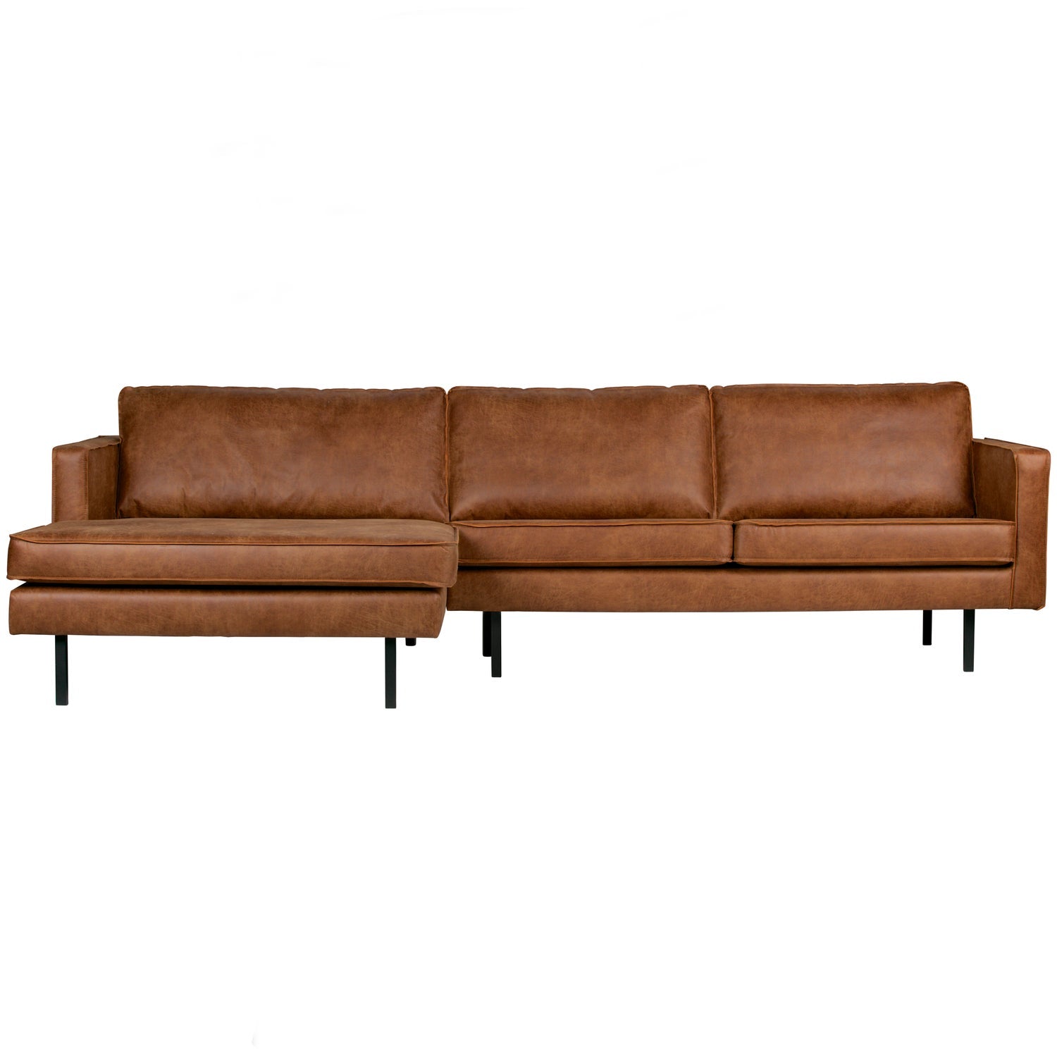 Woood Rodeo Chaise Longue Bank Links Ecoleer Cognac - KwaliteitWonen.nl