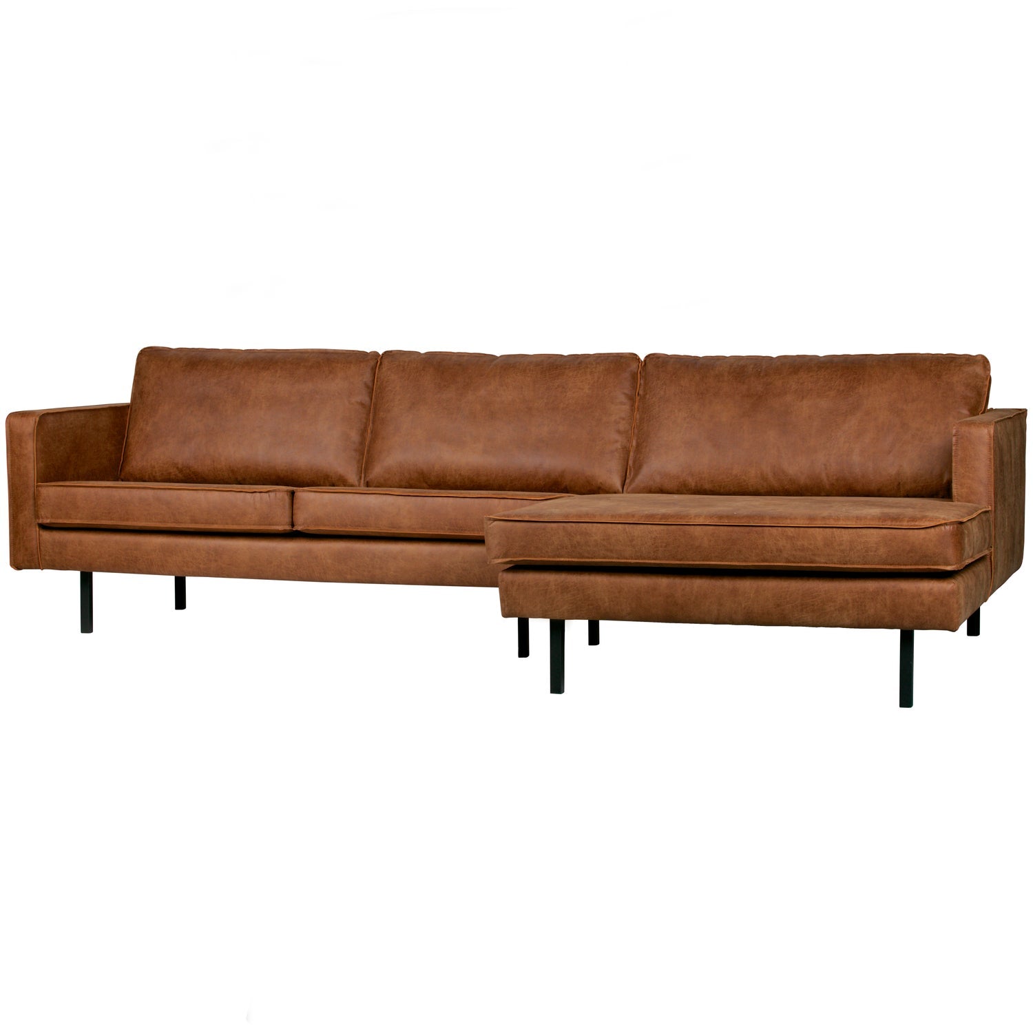 Woood Rodeo Chaise Longue Bank Rechts Ecoleer Cognac - KwaliteitWonen.nl
