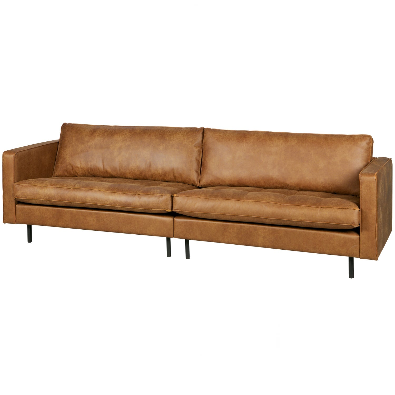 Woood Rodeo Classic 3 Zits Bank Ecoleer Cognac - KwaliteitWonen.nl