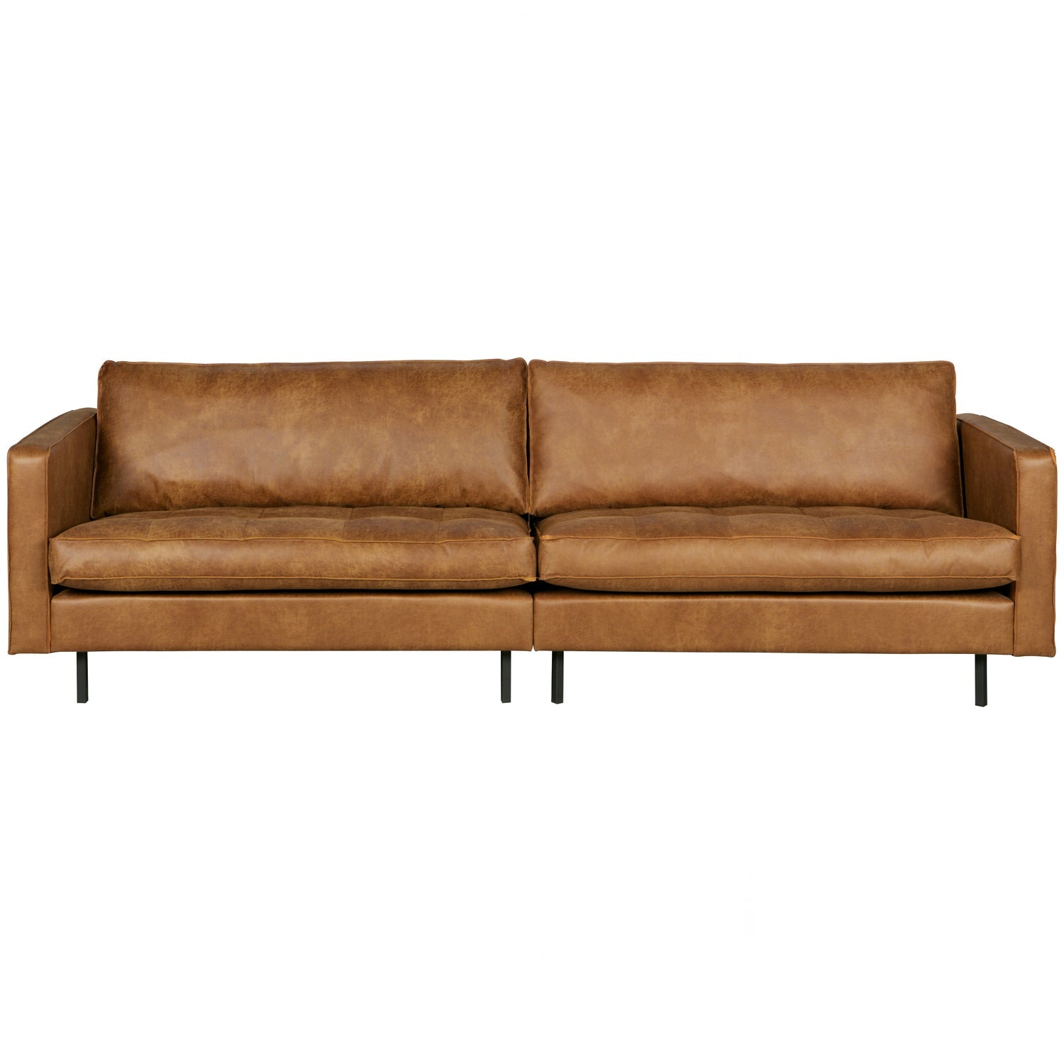 Woood Rodeo Classic 3 Zits Bank Ecoleer Cognac - KwaliteitWonen.nl