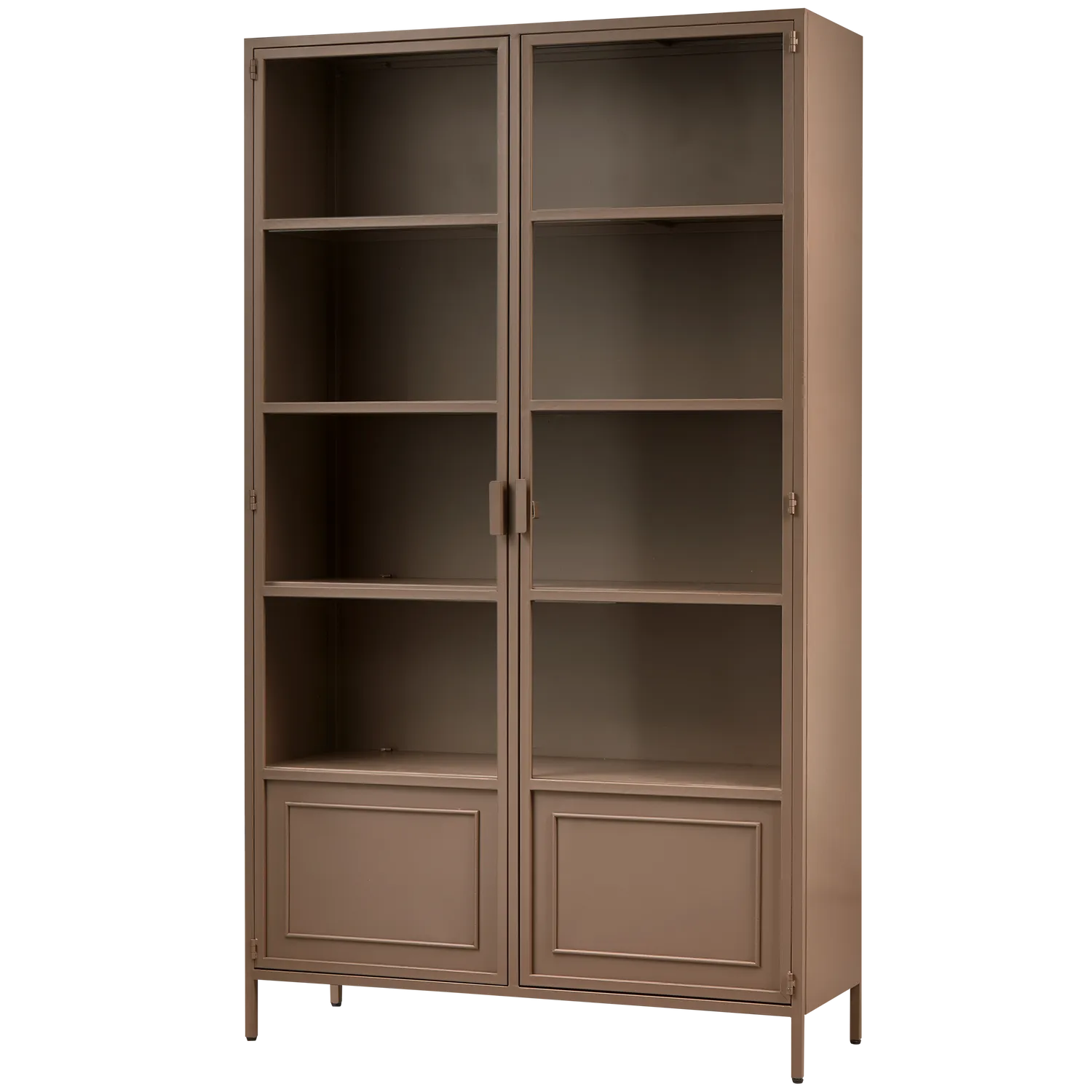 Woood Ronja Vitrinekast XL Metaal Military Brown - KwaliteitWonen.nl