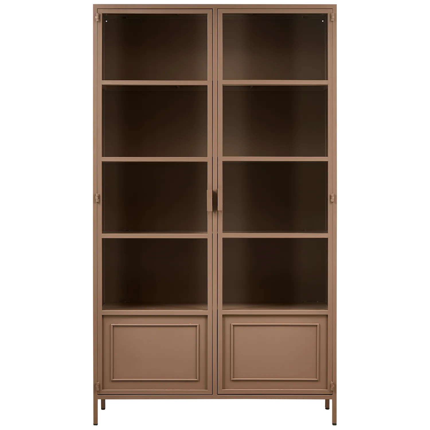 Woood Ronja Vitrinekast XL Metaal Military Brown - KwaliteitWonen.nl