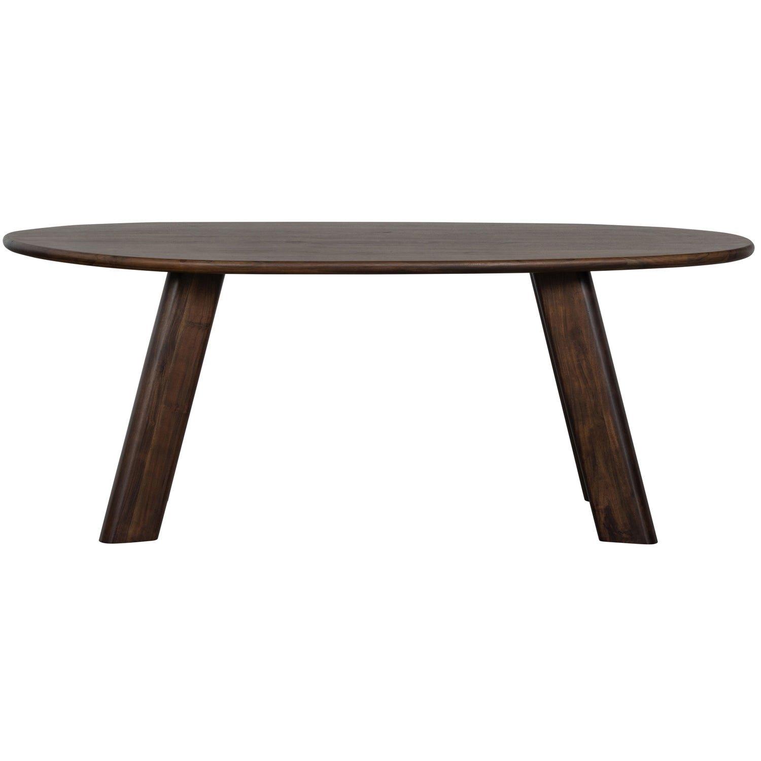 Woood Roundly Eettafel Bureau Mangohout Donkerbruin 200x100cm - KwaliteitWonen.nl