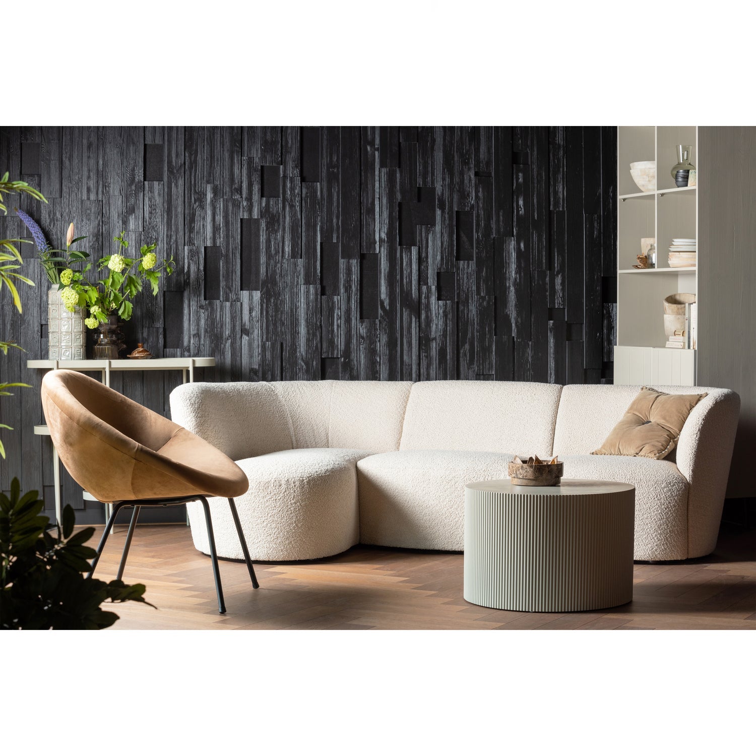 Woood Sanne Bijzettafel Rond Mdf Antiek Beige - KwaliteitWonen.nl