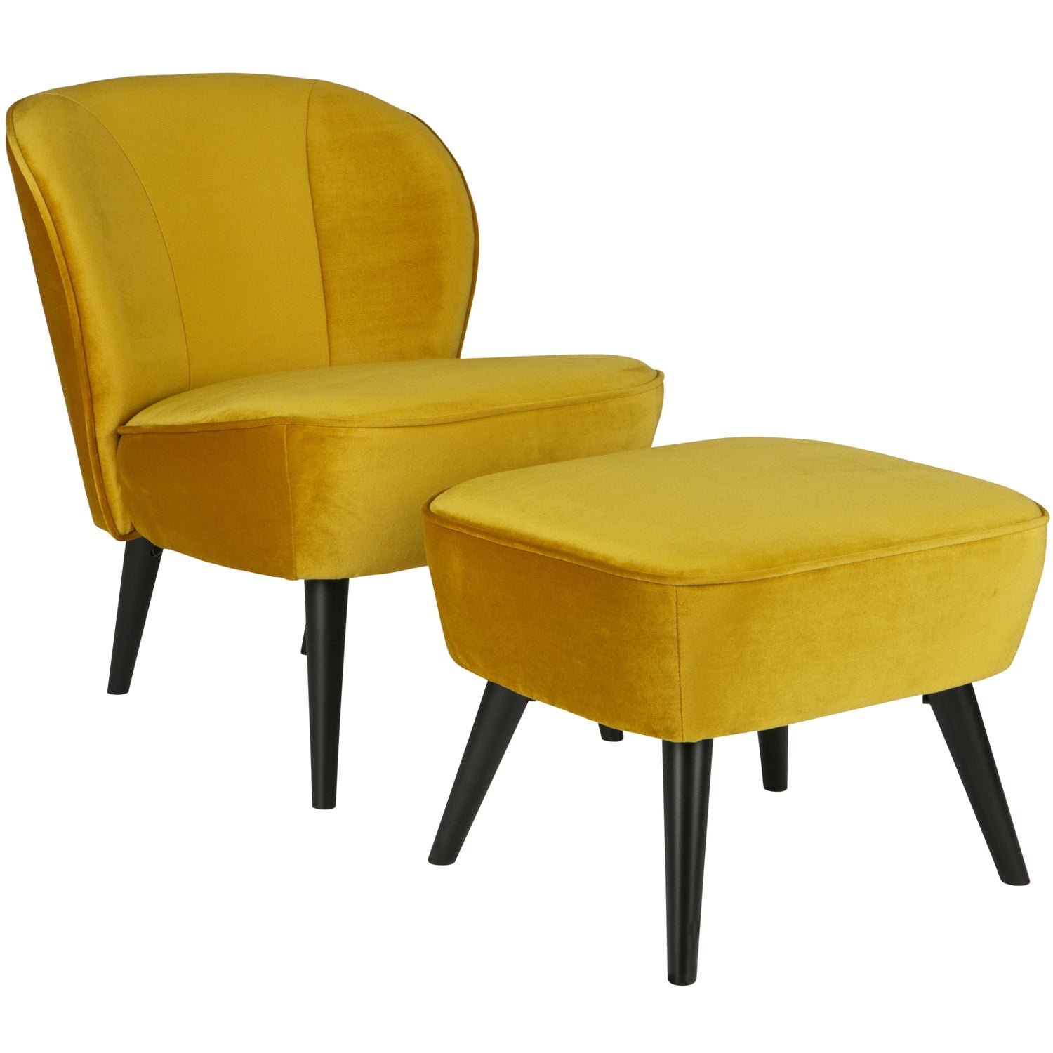 Woood Sara Fauteuil Velvet Oker - KwaliteitWonen.nl