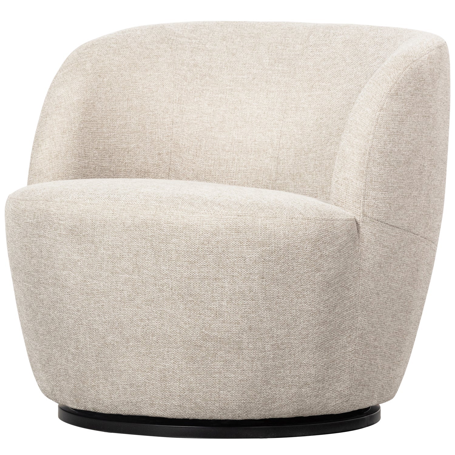 Woood Serra Draaifauteuil Geweven Stof Off White - KwaliteitWonen.nl