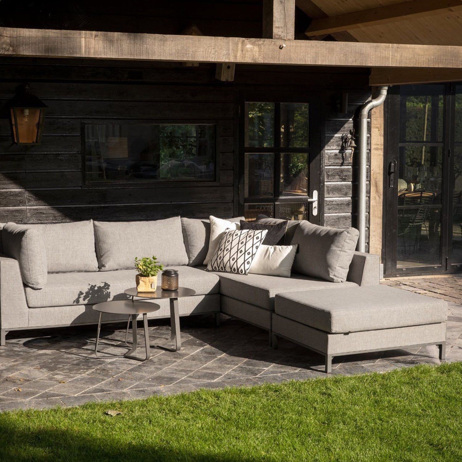 Woood Sicilie Tuin Loungeset Rechts Taupe - KwaliteitWonen.nl