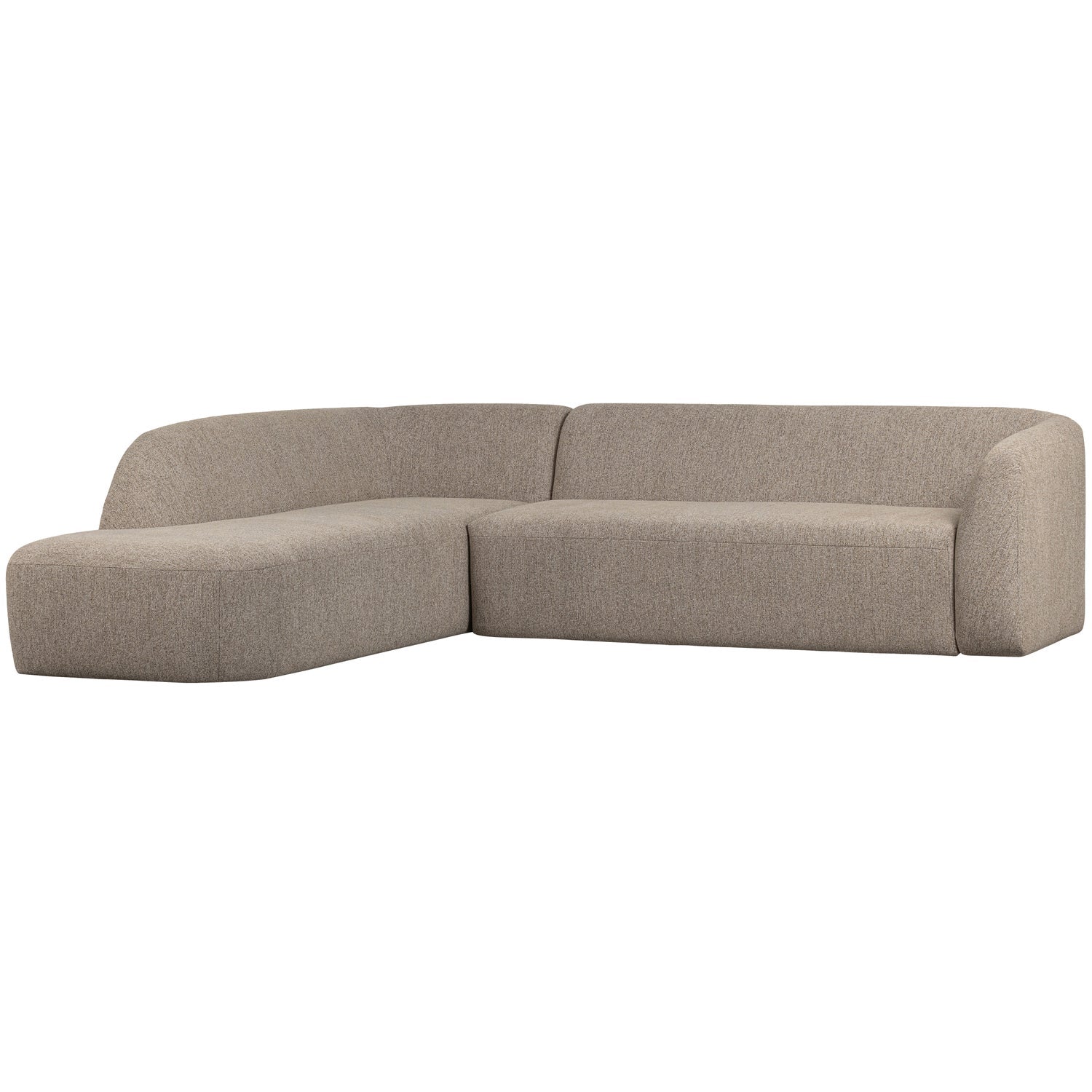 Woood Sloping Hoekbank 3-zits Bank + Chaise Longue Links Naturel Melange - KwaliteitWonen.nl