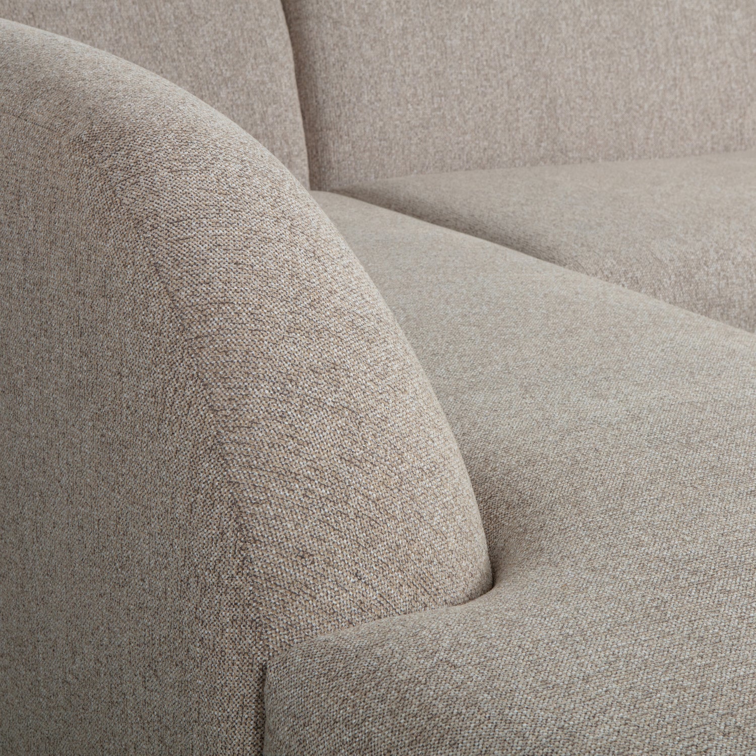 Woood Sloping Hoekbank 3-zits Bank + Chaise Longue Links Naturel Melange - KwaliteitWonen.nl