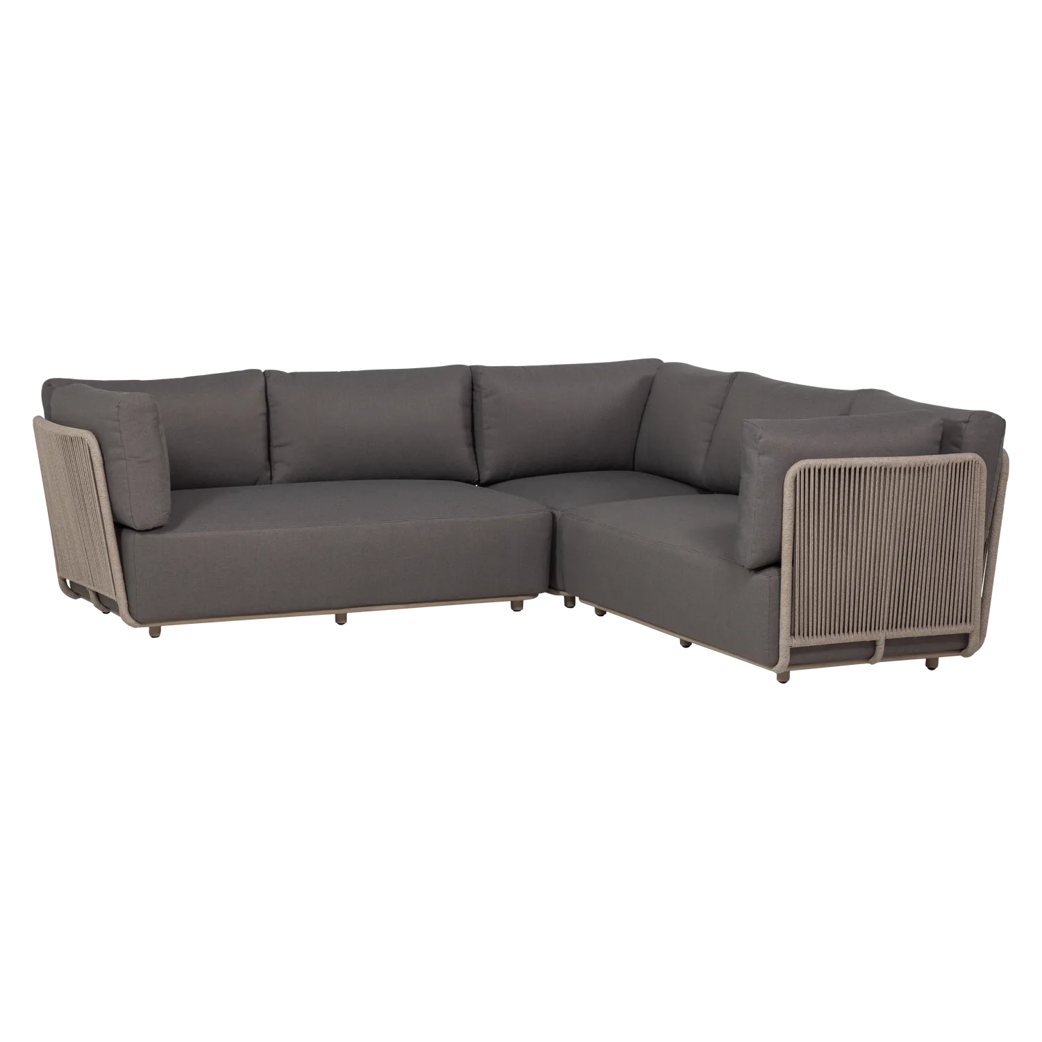 Woood Sora Tuin Loungeset Metaal/Touw Bruin - KwaliteitWonen.nl