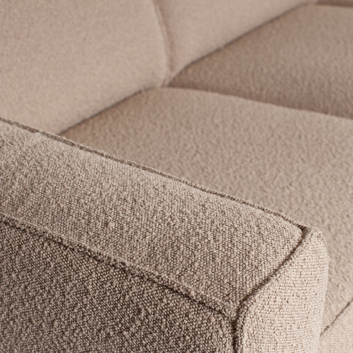 Woood Statement 3 Zits Bank 230 Cm Boucle Beige - KwaliteitWonen.nl