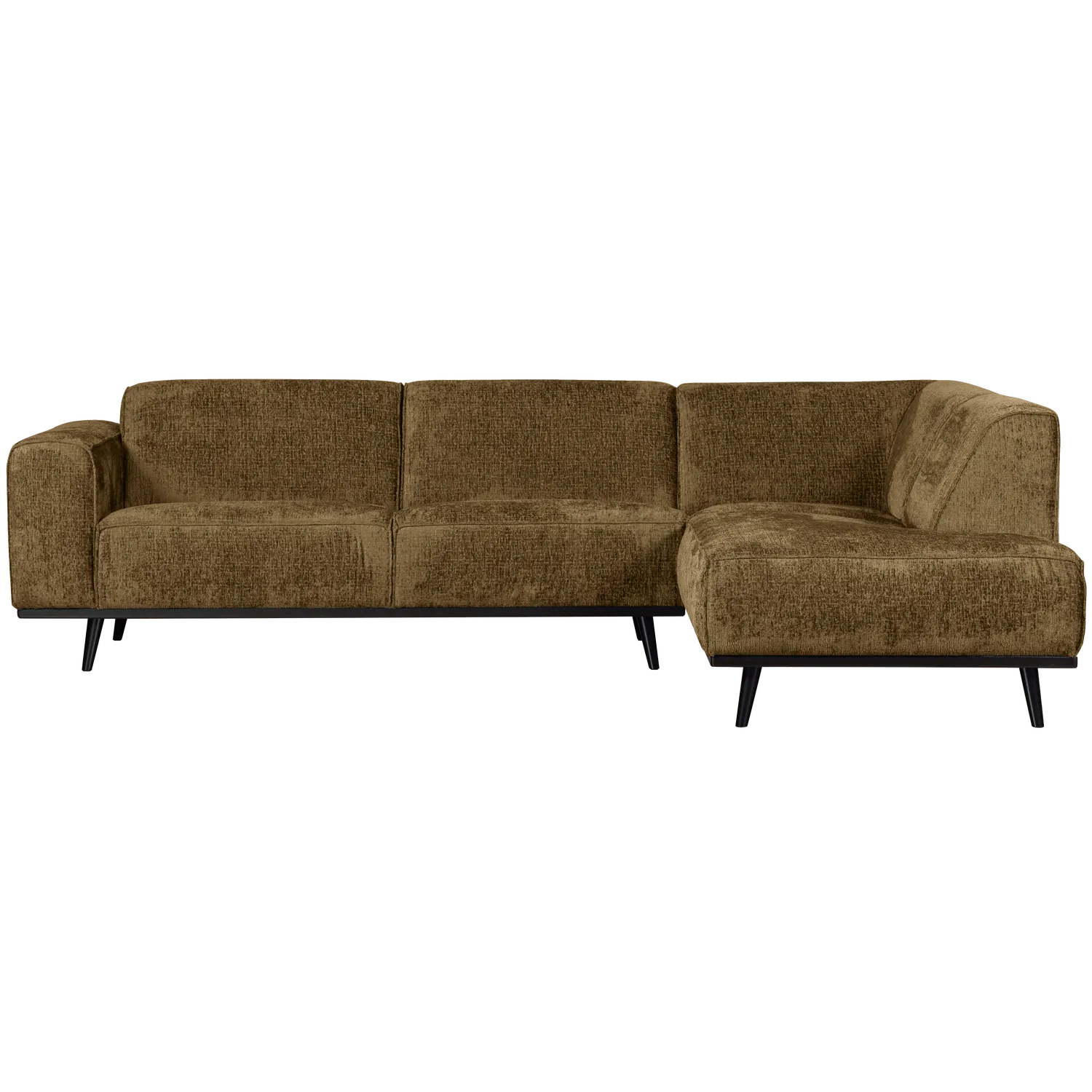 Woood Statement Hoekbank Rechts Structure Velvet Brass - KwaliteitWonen.nl