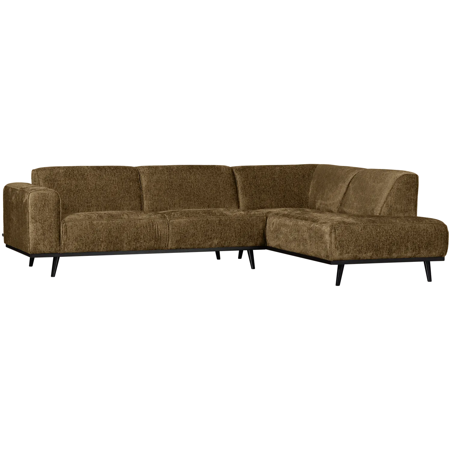 Woood Statement Hoekbank Rechts Structure Velvet Brass - KwaliteitWonen.nl