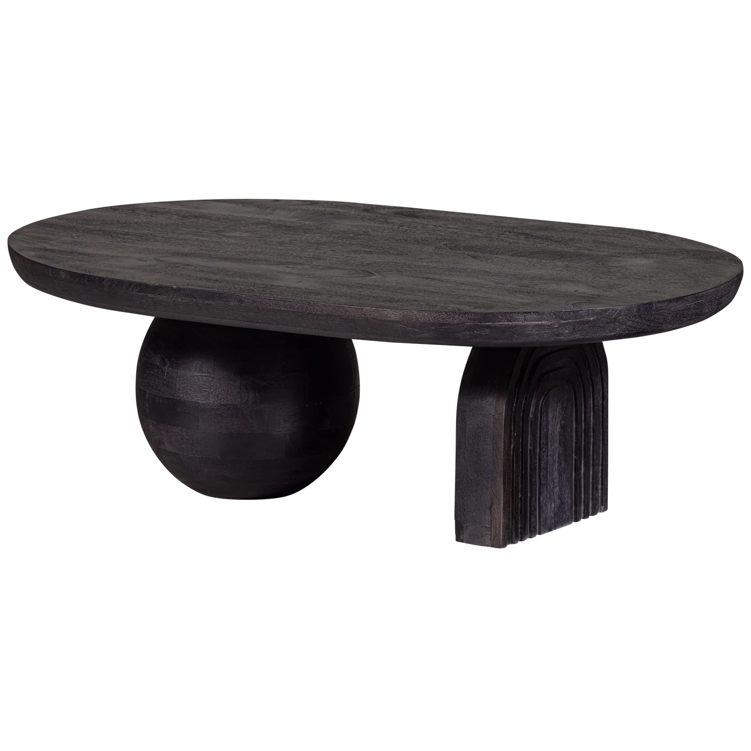 Woood Steppe Salontafel Mangohout Zwart - KwaliteitWonen.nl