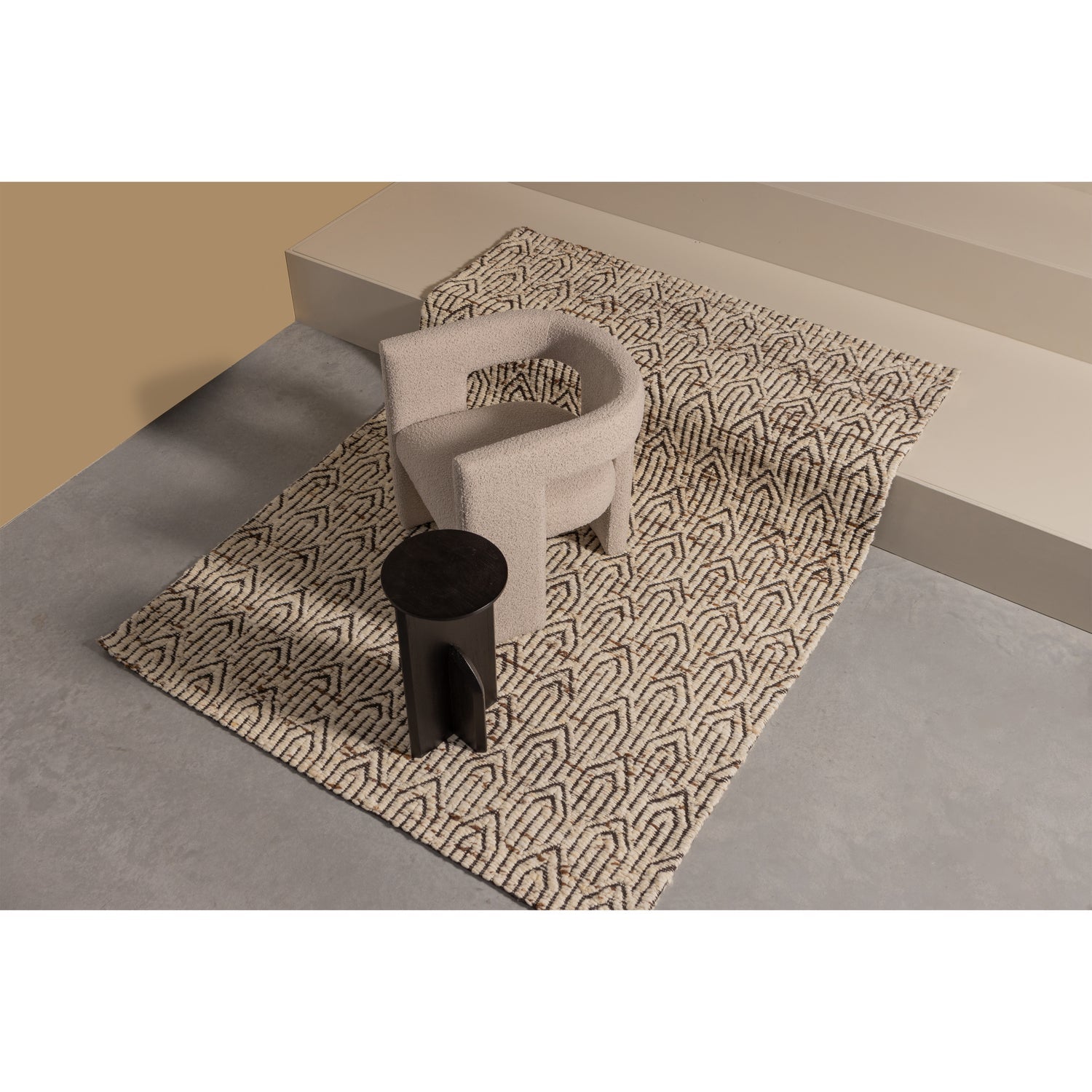 Woood Tiwa Fauteuil Boucle Beige - KwaliteitWonen.nl