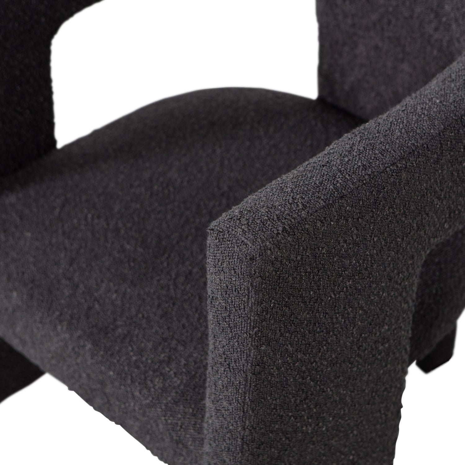 Woood Tiwa Fauteuil Boucle Donkergrijs - KwaliteitWonen.nl