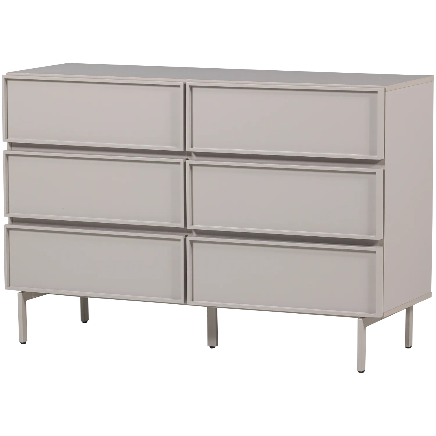 Woood Tours Dressoir Ladekast 6 Lades Melamine MDF Zand - KwaliteitWonen.nl