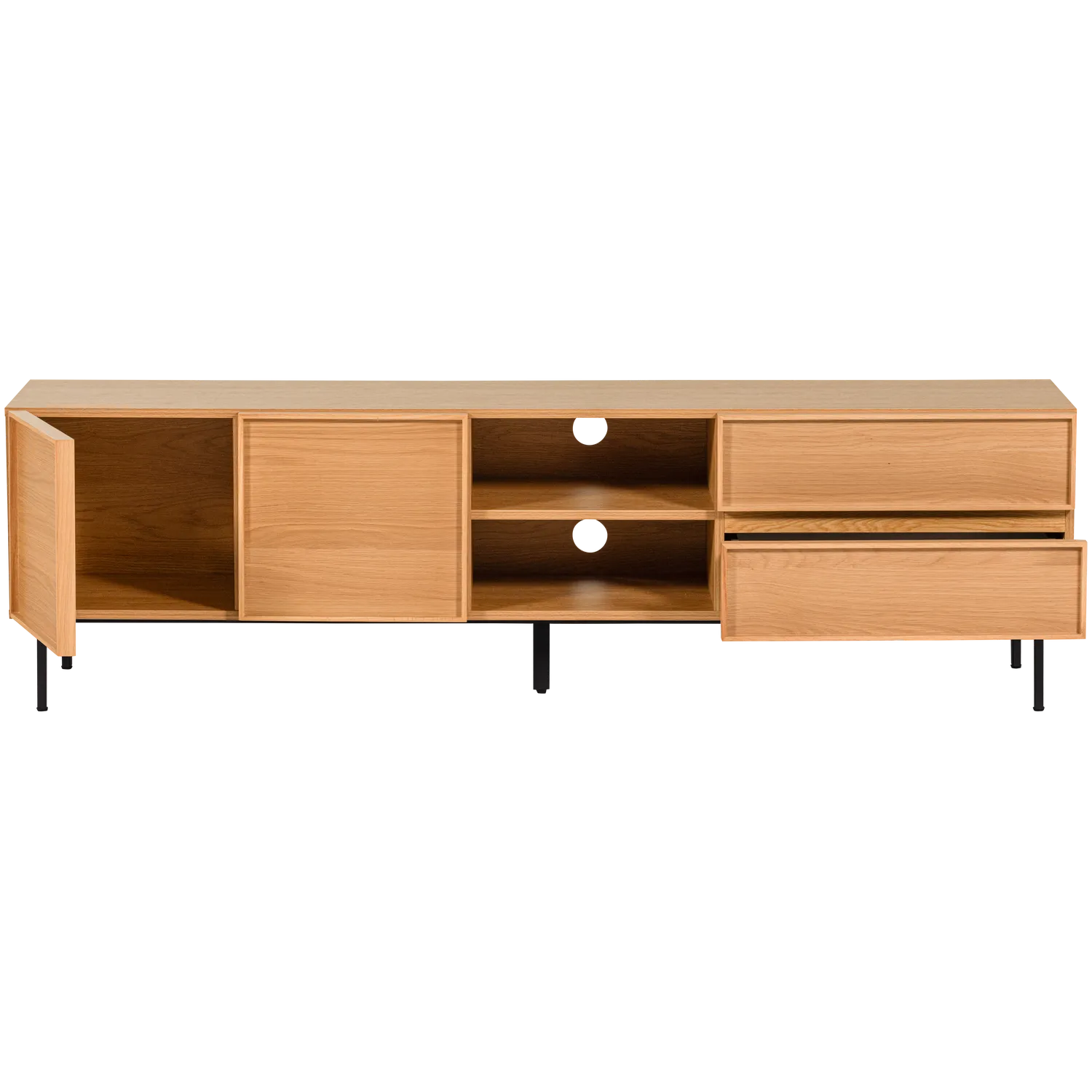 Woood Tours Dressoir Tv Meubel 180cm Melamine MDF Naturel - KwaliteitWonen.nl