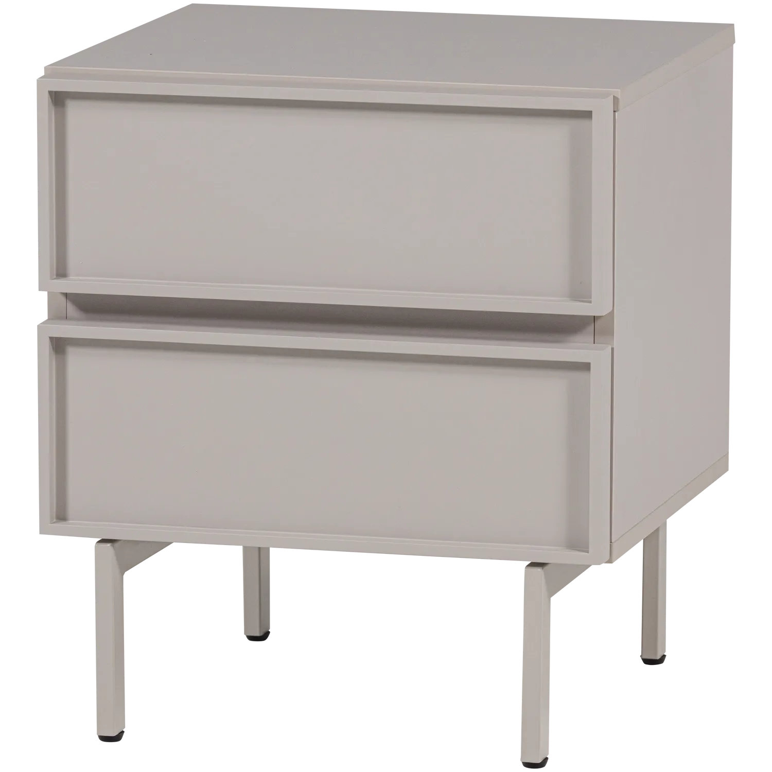 Woood Tours Nachtkastje 2 Lades Melamine MDF Zand - KwaliteitWonen.nl