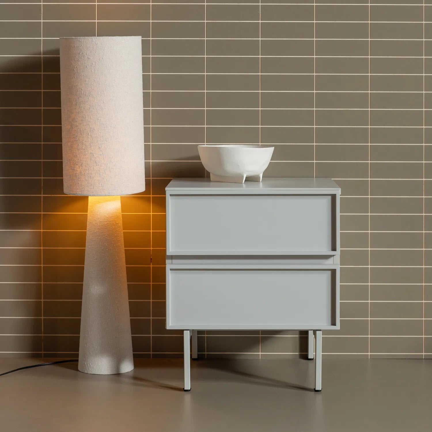 Woood Tours Nachtkastje 2 Lades Melamine MDF Zand - KwaliteitWonen.nl